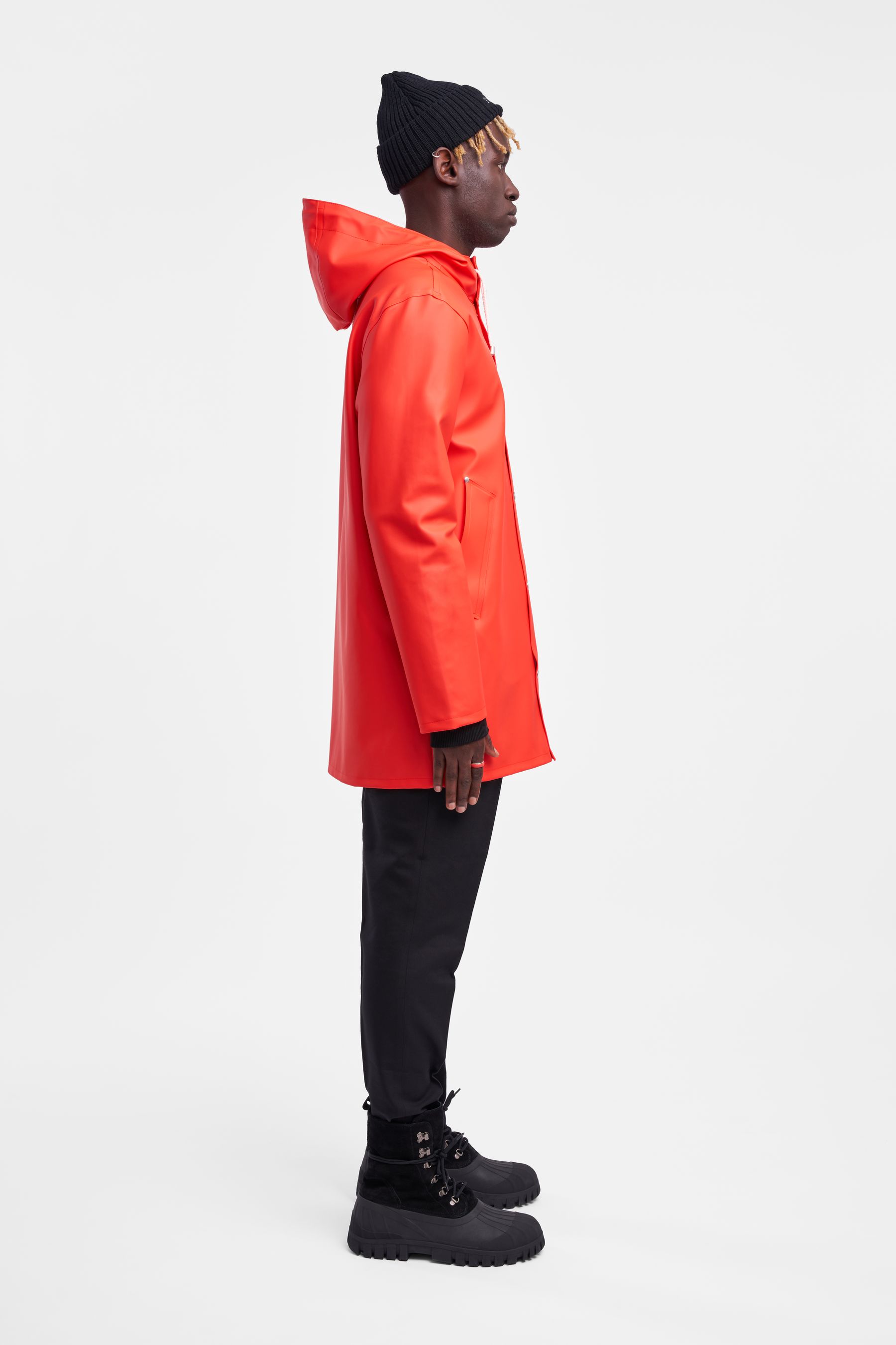 stutterheim stockholm raincoat fade red men jackets raincoats