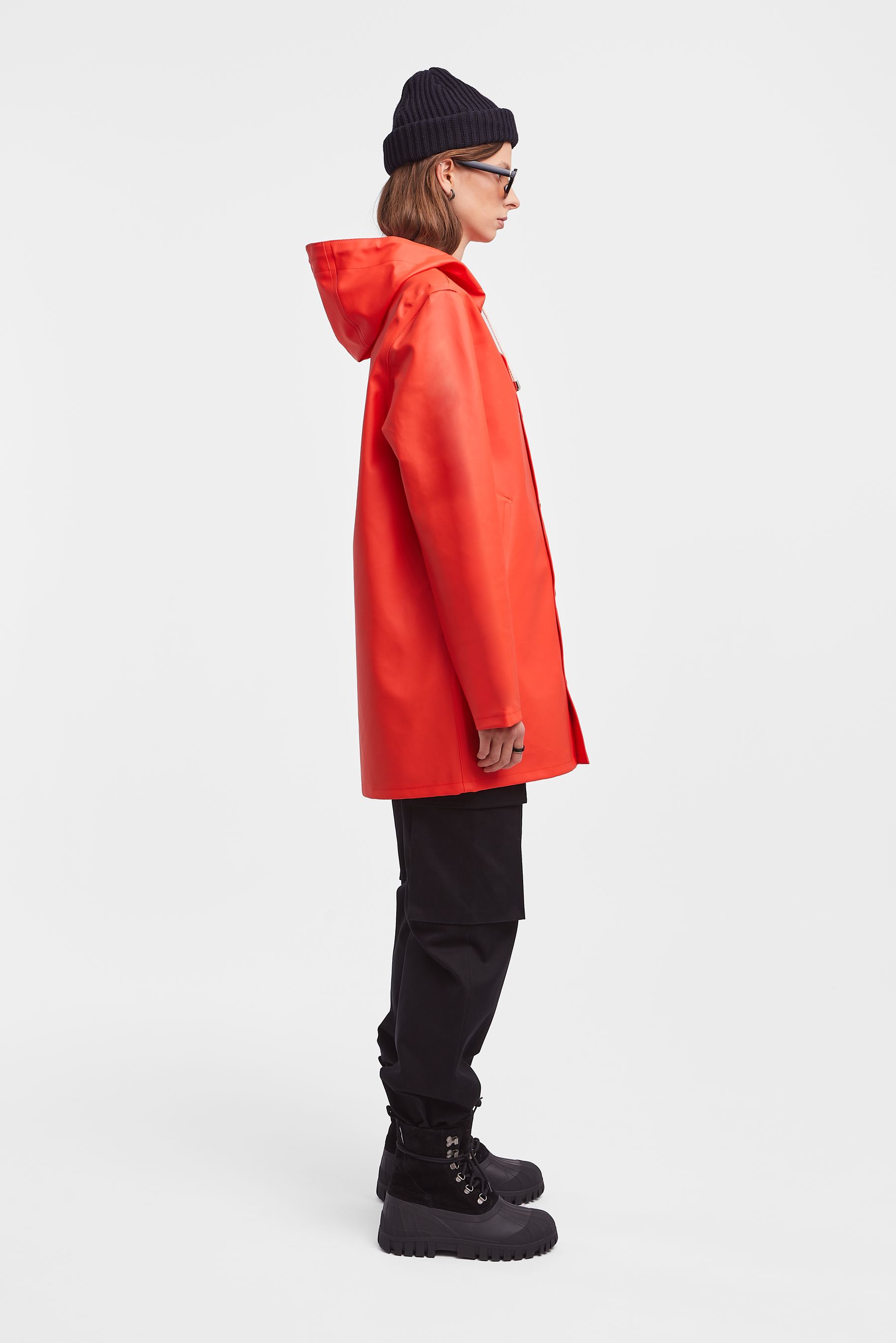 stutterheim stockholm raincoat fade red men jackets raincoats