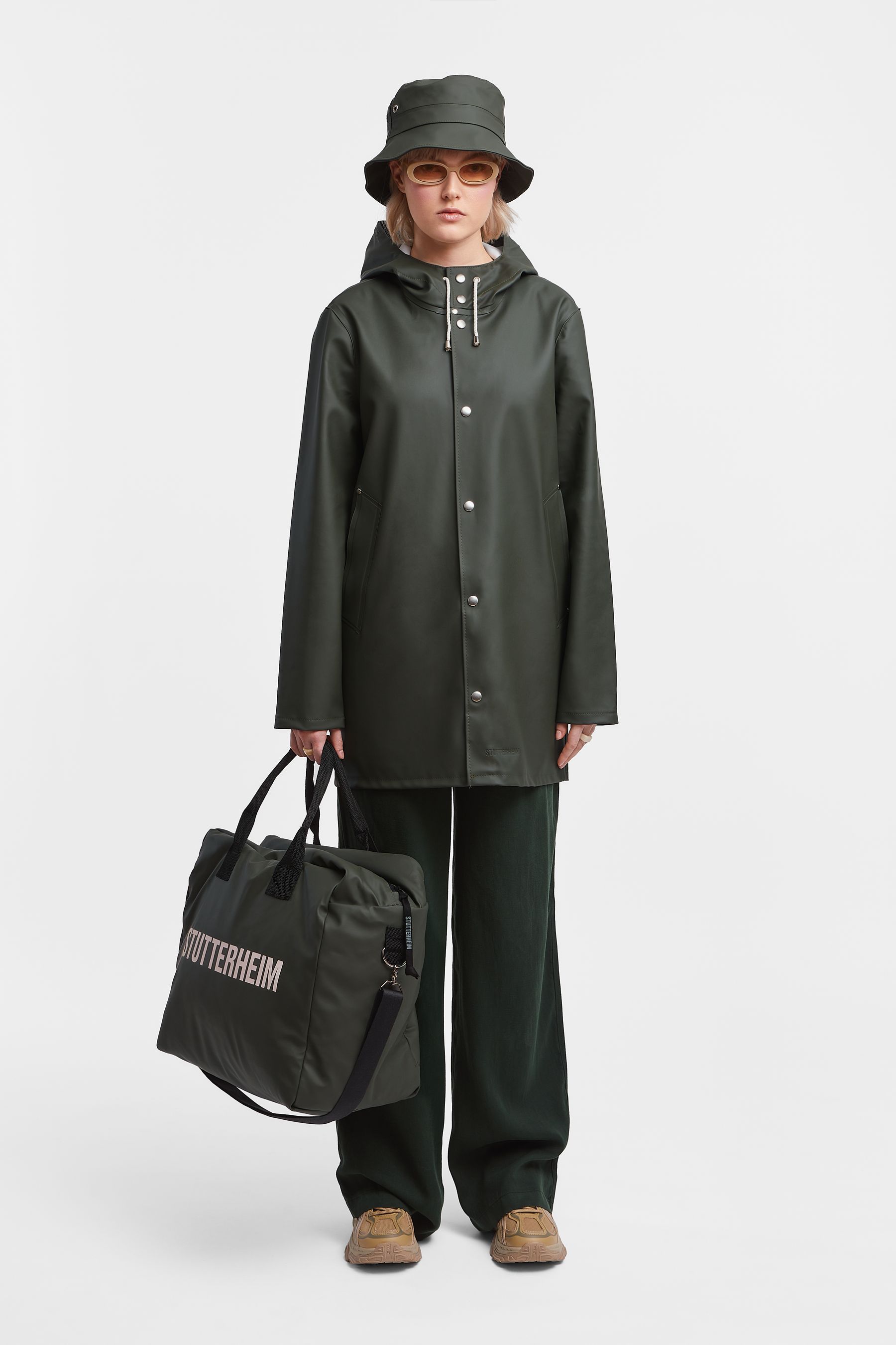 stutterheim stockholm raincoat green men jackets raincoats