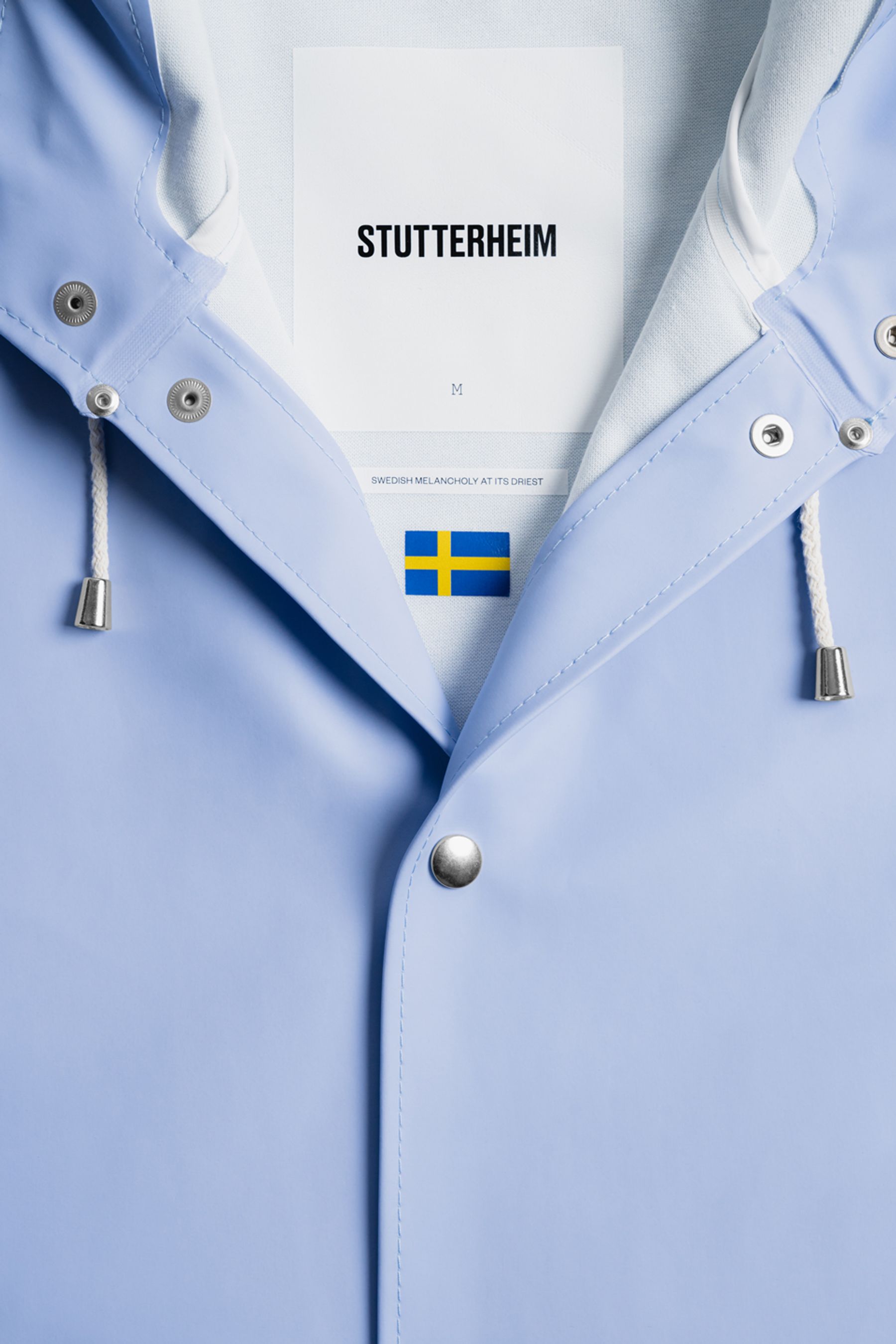 stutterheim stockholm raincoat light blue men jackets raincoats