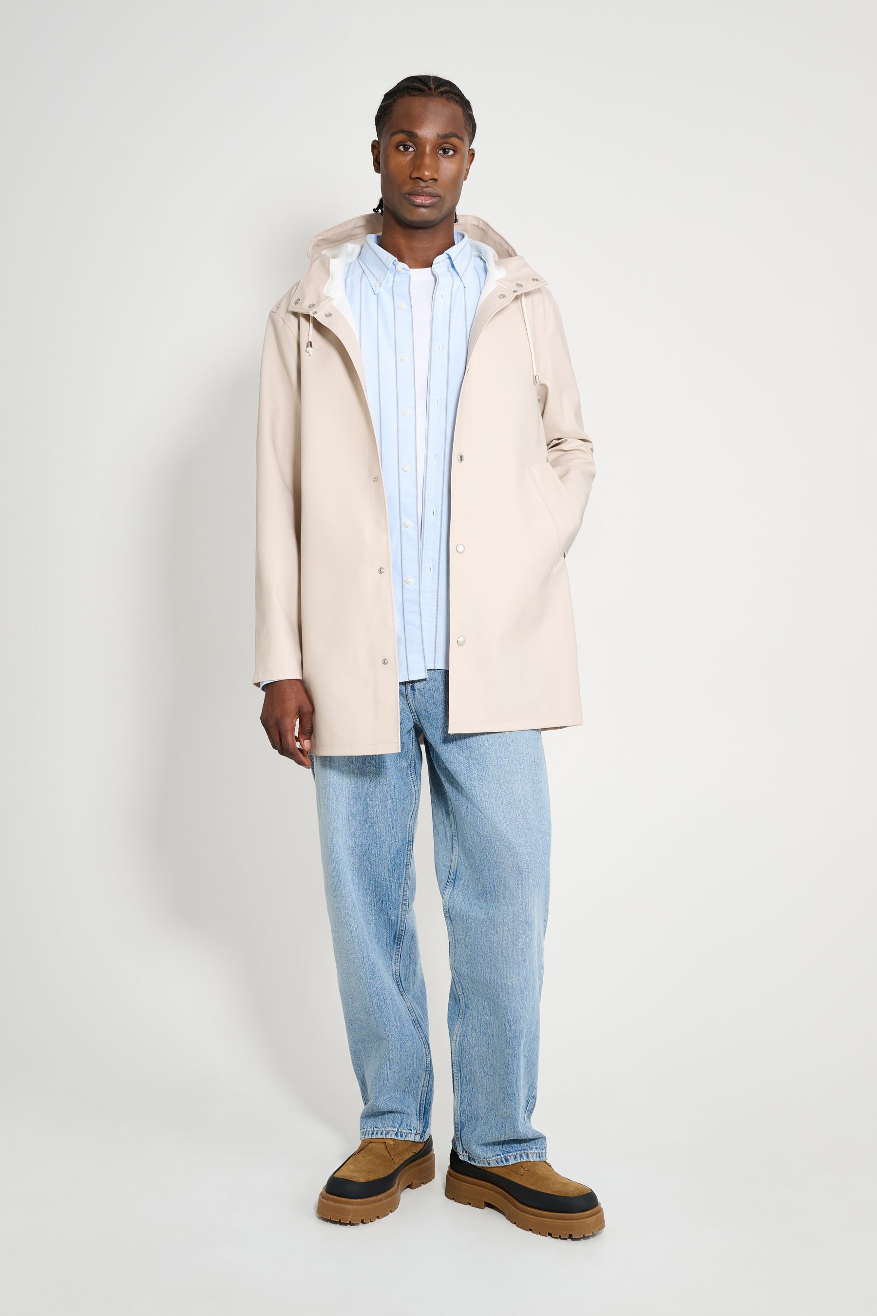 stutterheim stockholm raincoat light sand men jackets raincoats