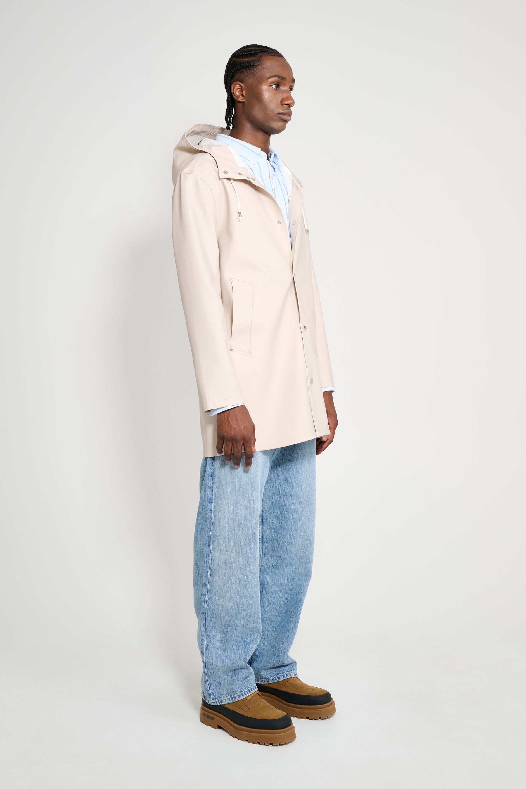 stutterheim stockholm raincoat light sand men jackets raincoats