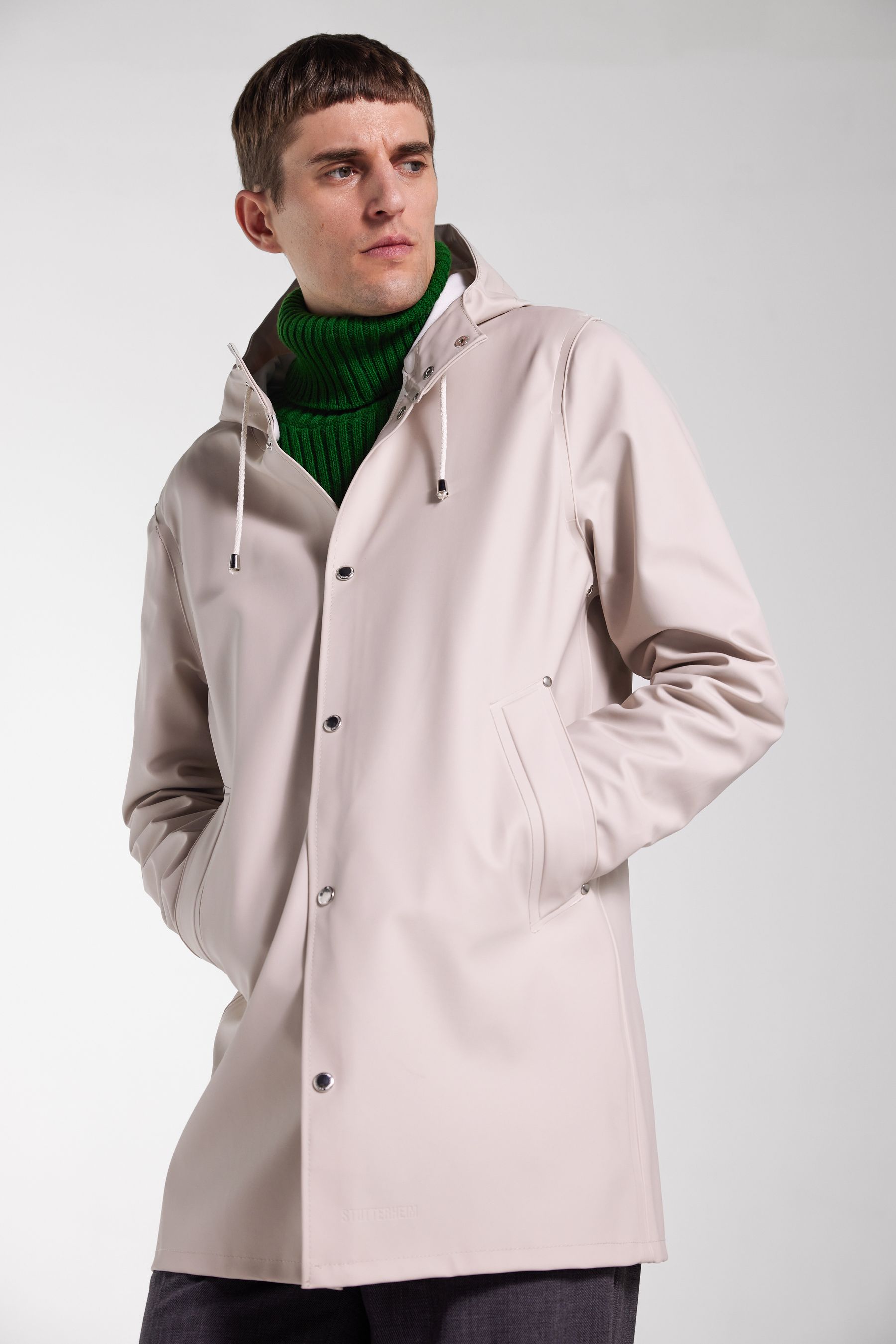 stutterheim stockholm raincoat light sand men jackets raincoats