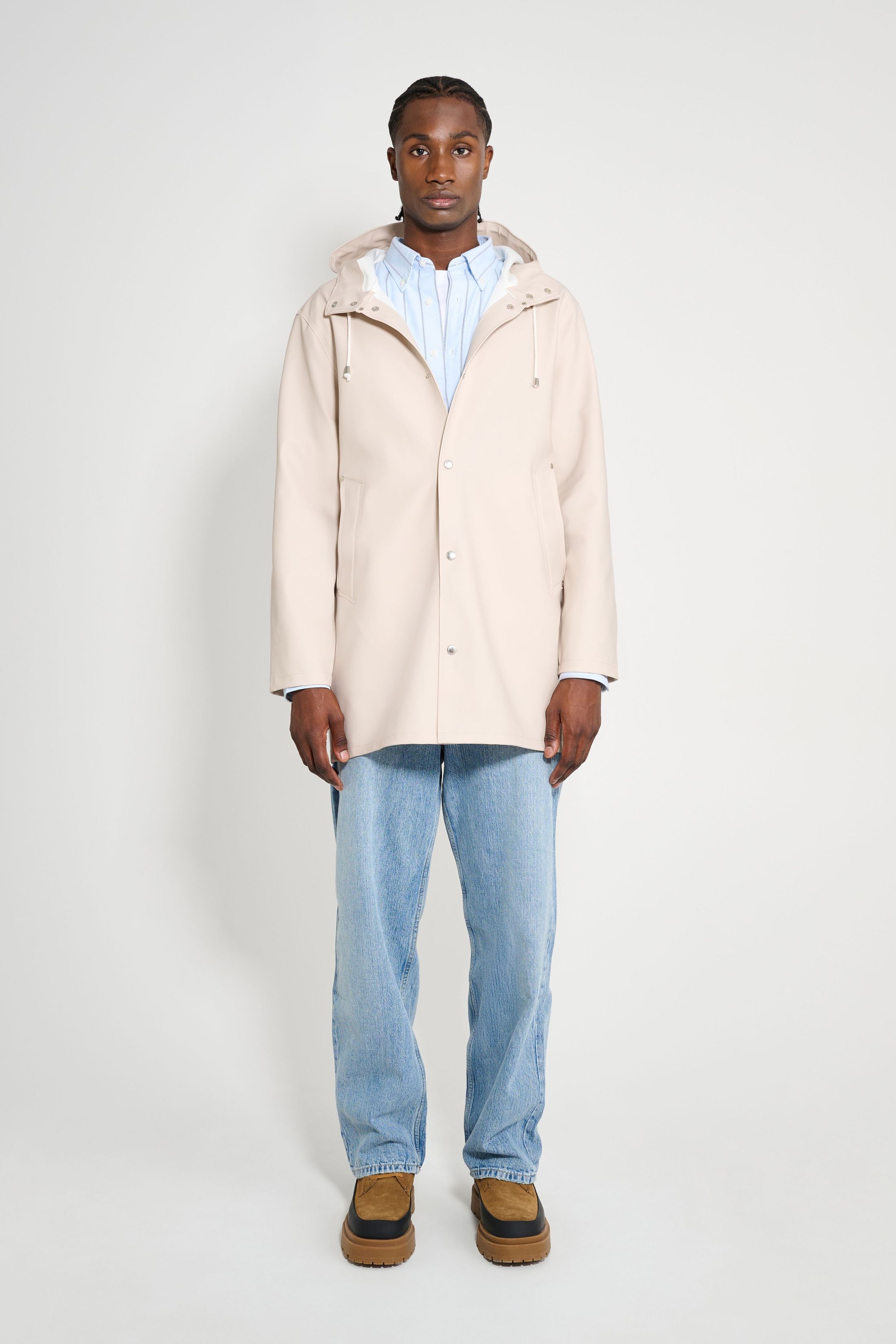 stutterheim stockholm raincoat light sand men jackets raincoats