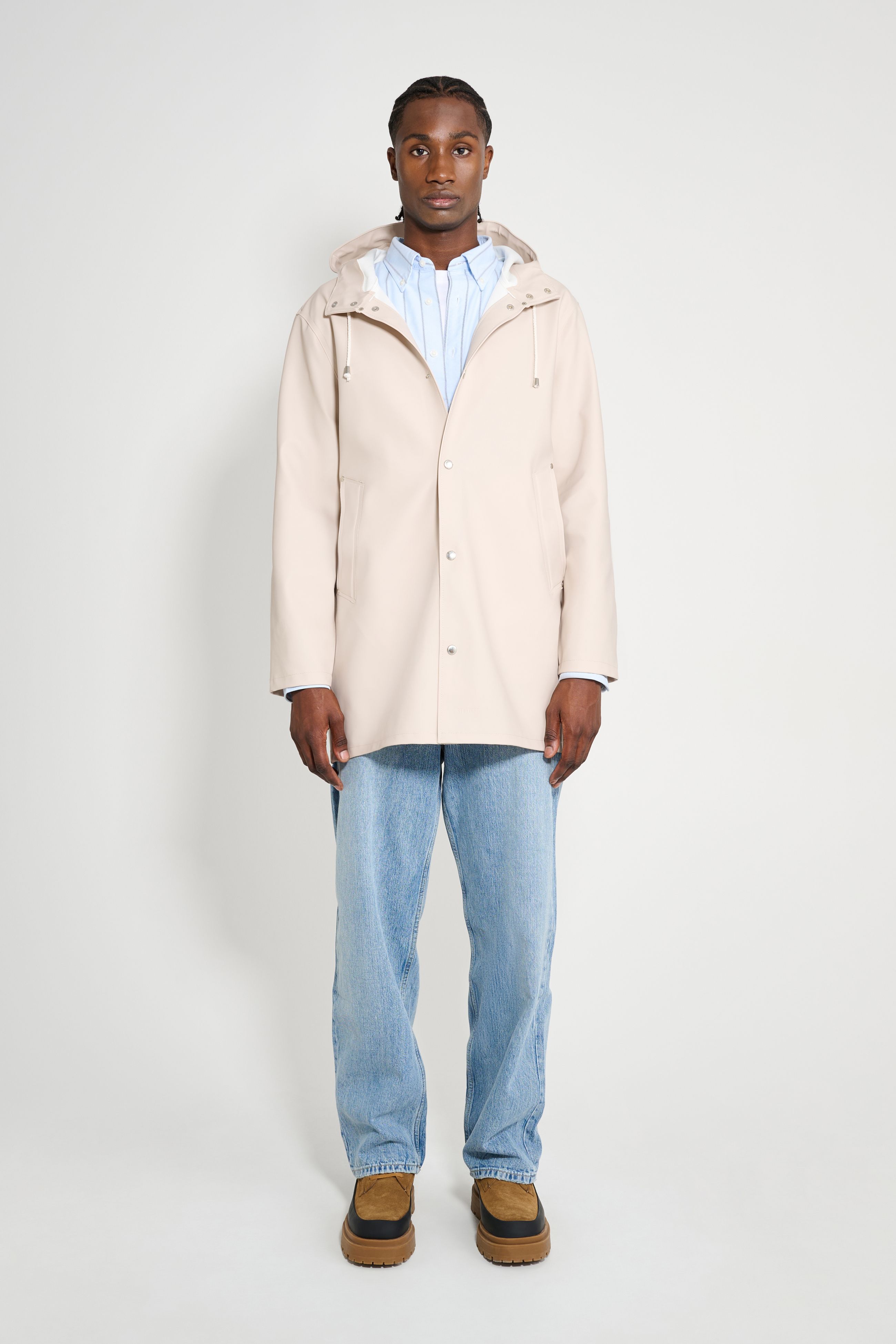 stutterheim stockholm raincoat light sand men jackets raincoats