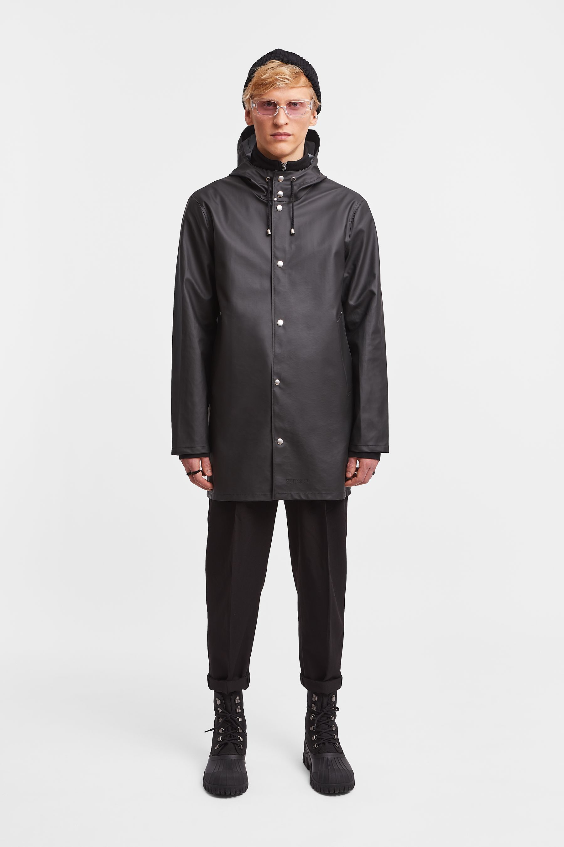 stutterheim stockholm lightweight raincoat black men jackets raincoats