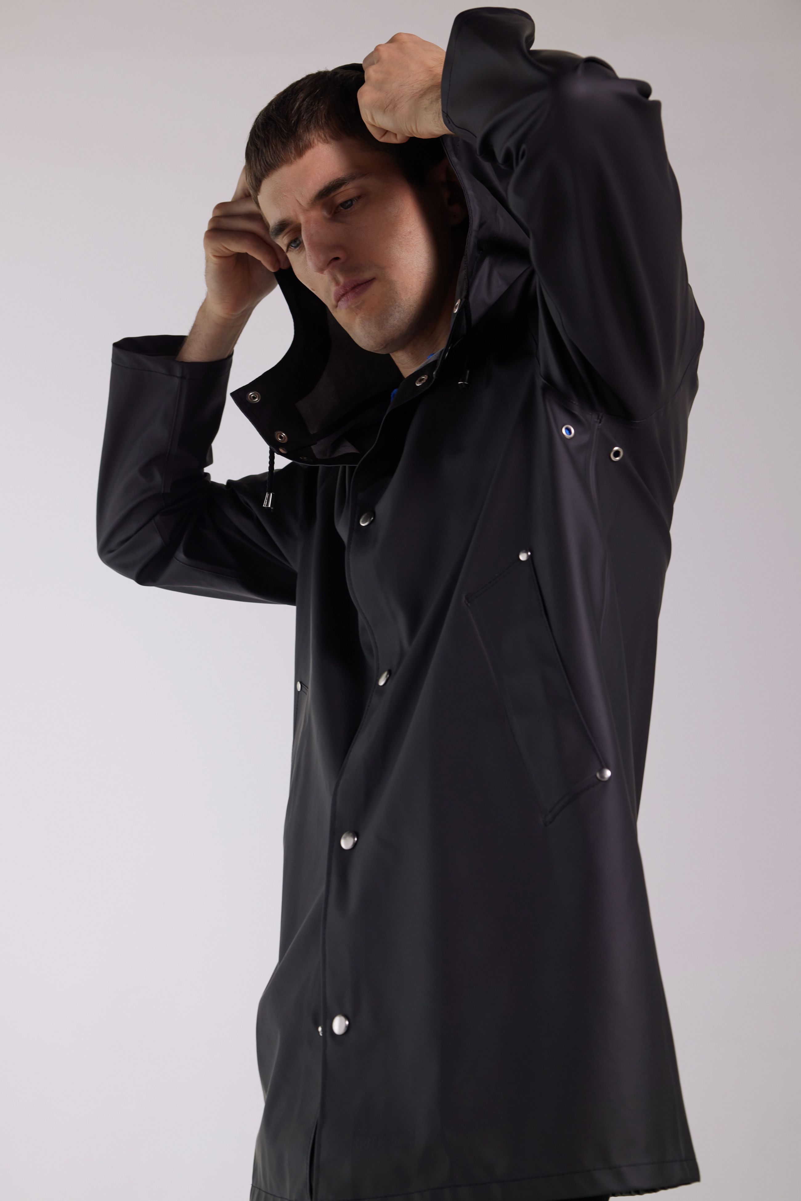 stutterheim stockholm lightweight raincoat black men jackets raincoats