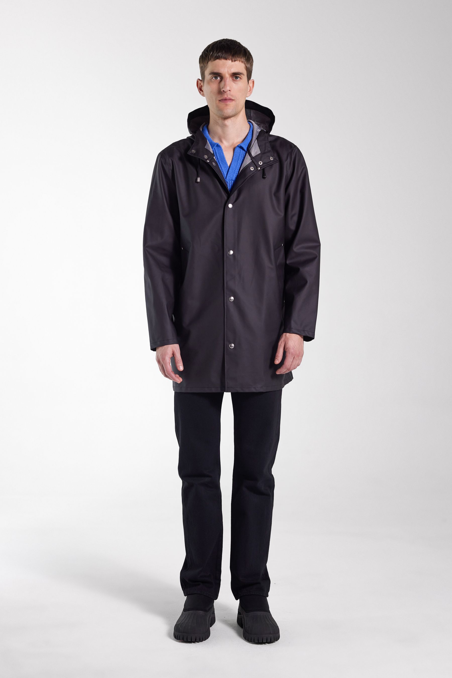 stutterheim stockholm lightweight raincoat black men jackets raincoats