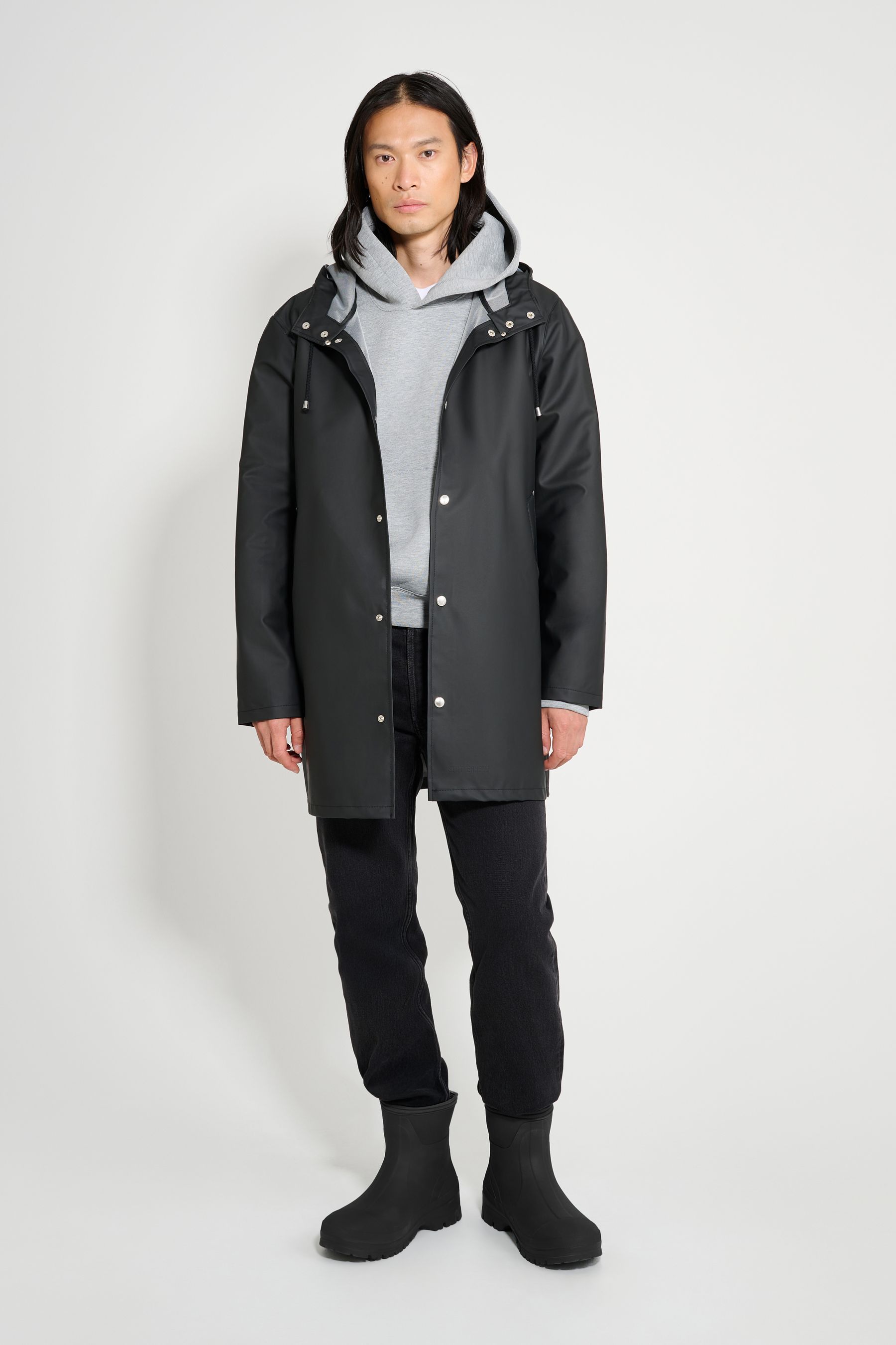 stutterheim stockholm lightweight raincoat black men jackets raincoats