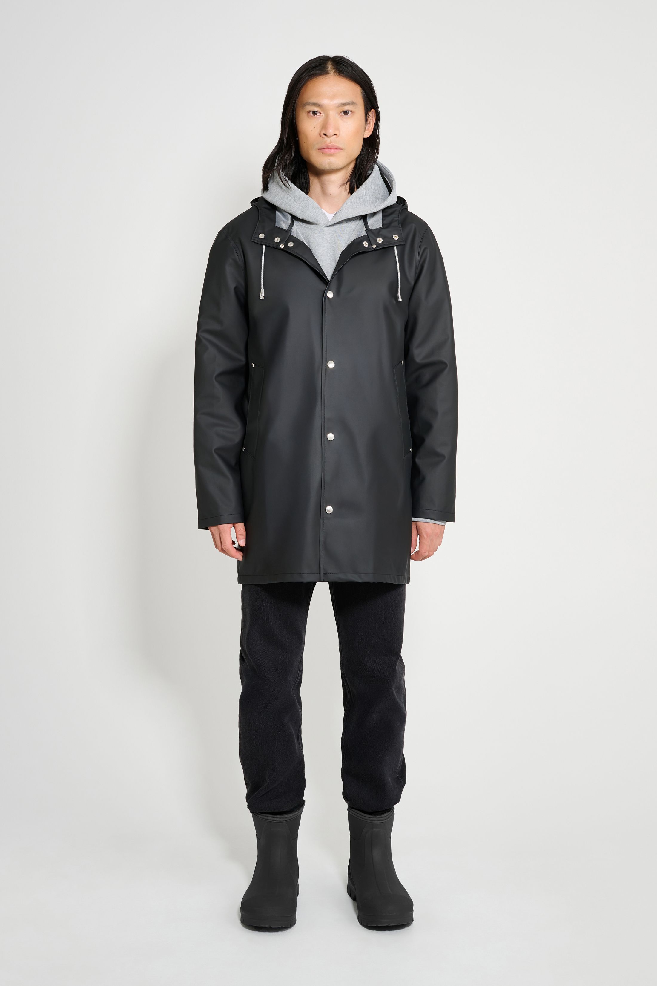 stutterheim stockholm lightweight raincoat black men jackets raincoats