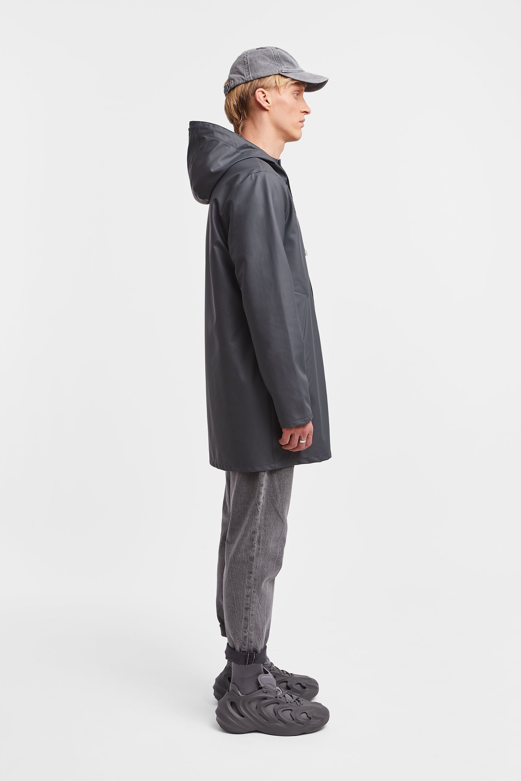 stutterheim stockholm lightweight raincoat charcoal men jackets raincoats