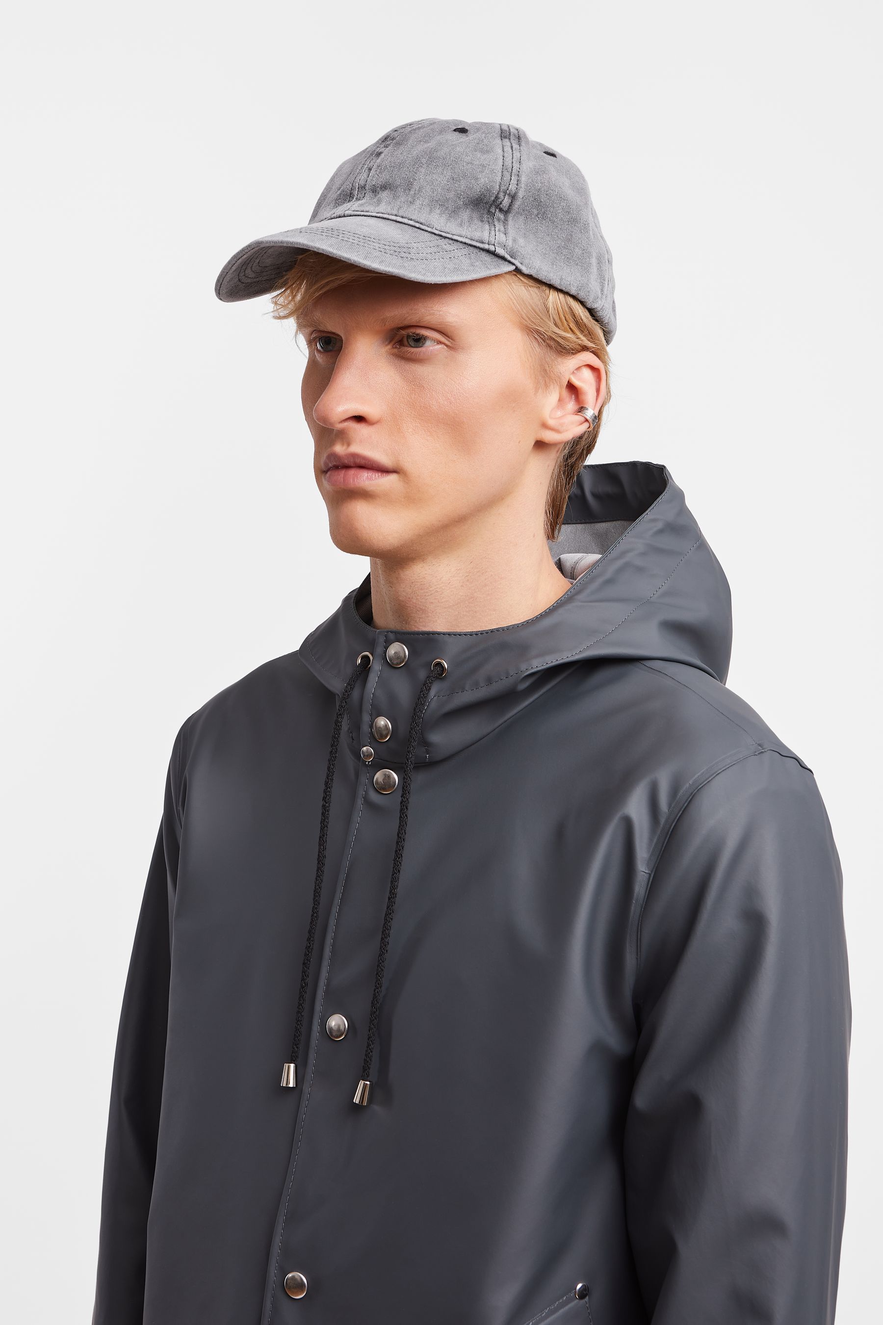 stutterheim stockholm lightweight raincoat charcoal men jackets raincoats