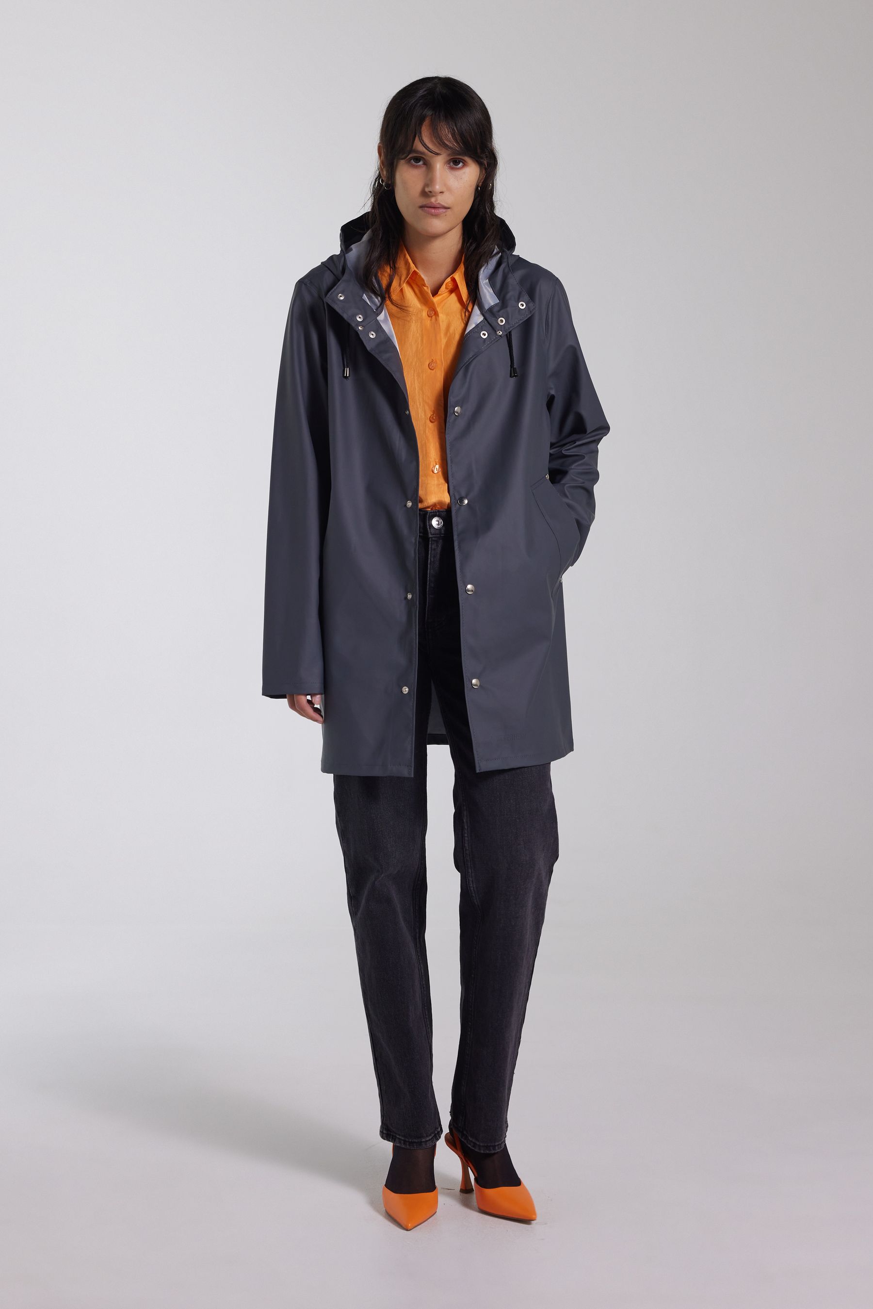 stutterheim stockholm lightweight raincoat charcoal men jackets raincoats