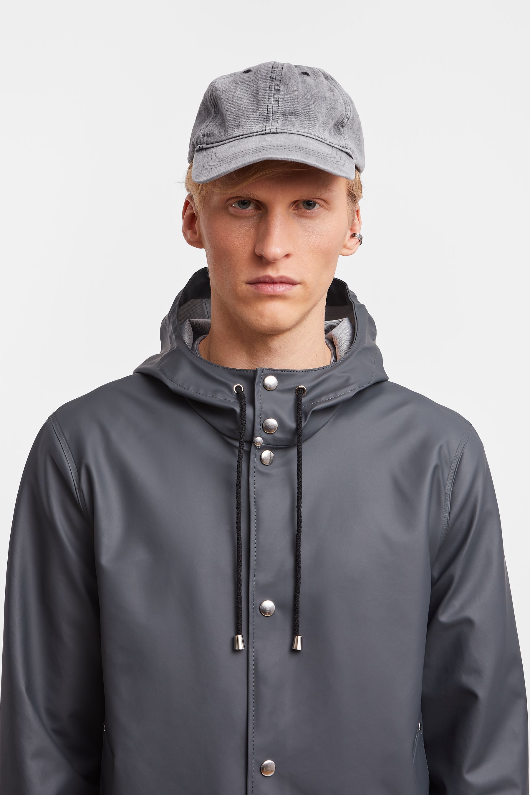 stutterheim stockholm lightweight raincoat charcoal men jackets raincoats