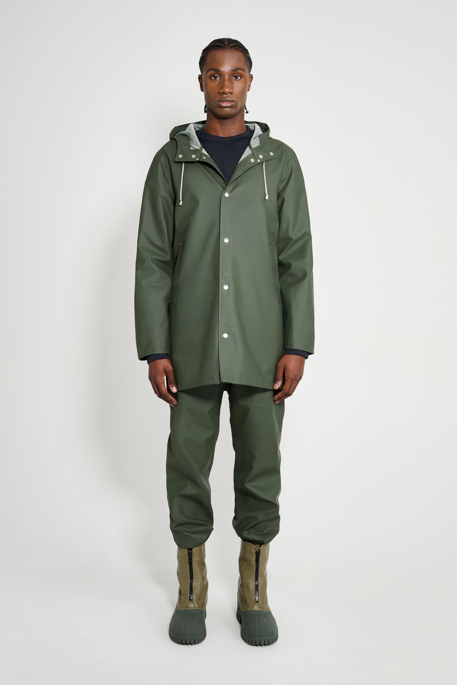 stutterheim stockholm lightweight raincoat green men jackets raincoats