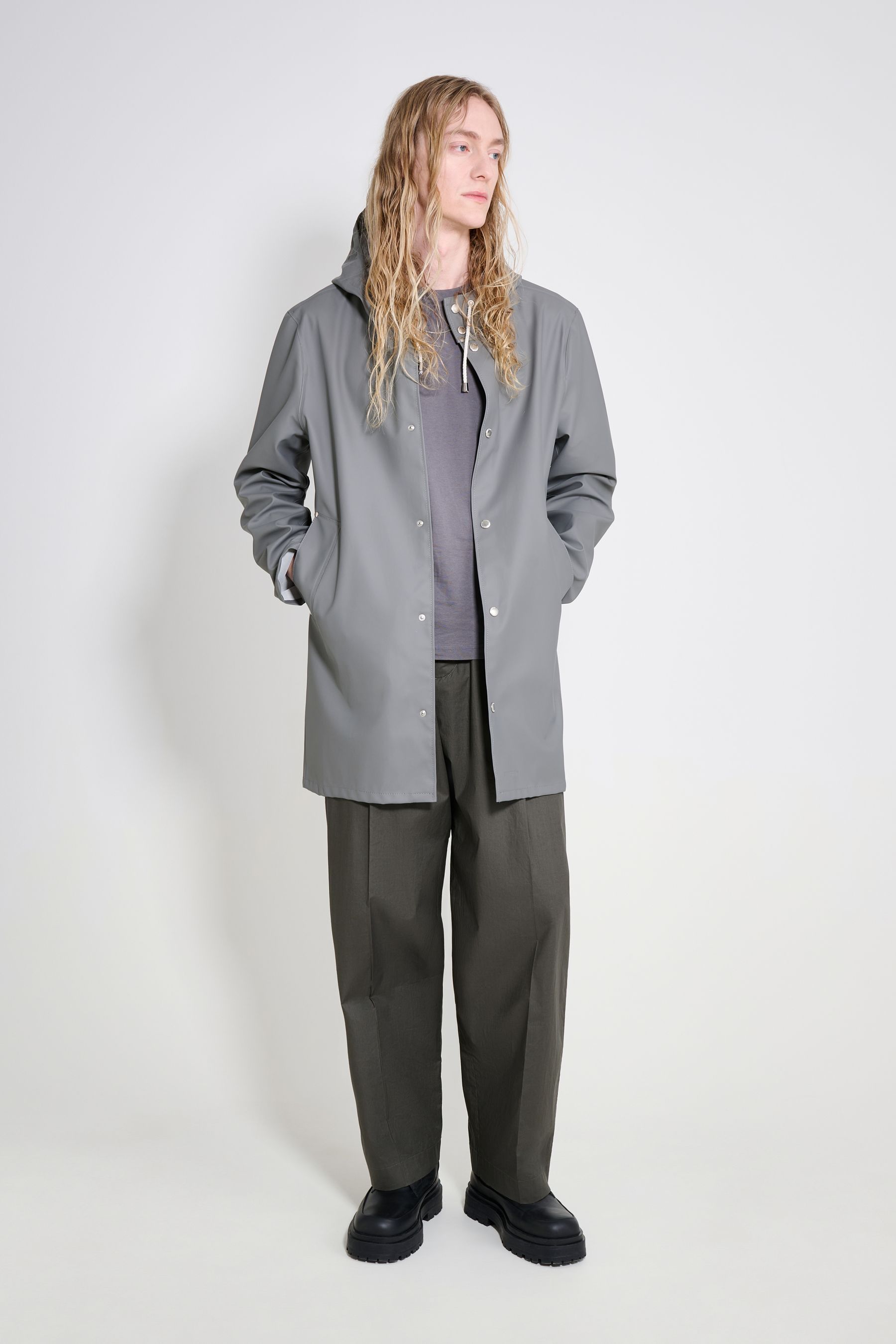 stutterheim stockholm lightweight raincoat grey men jackets raincoats