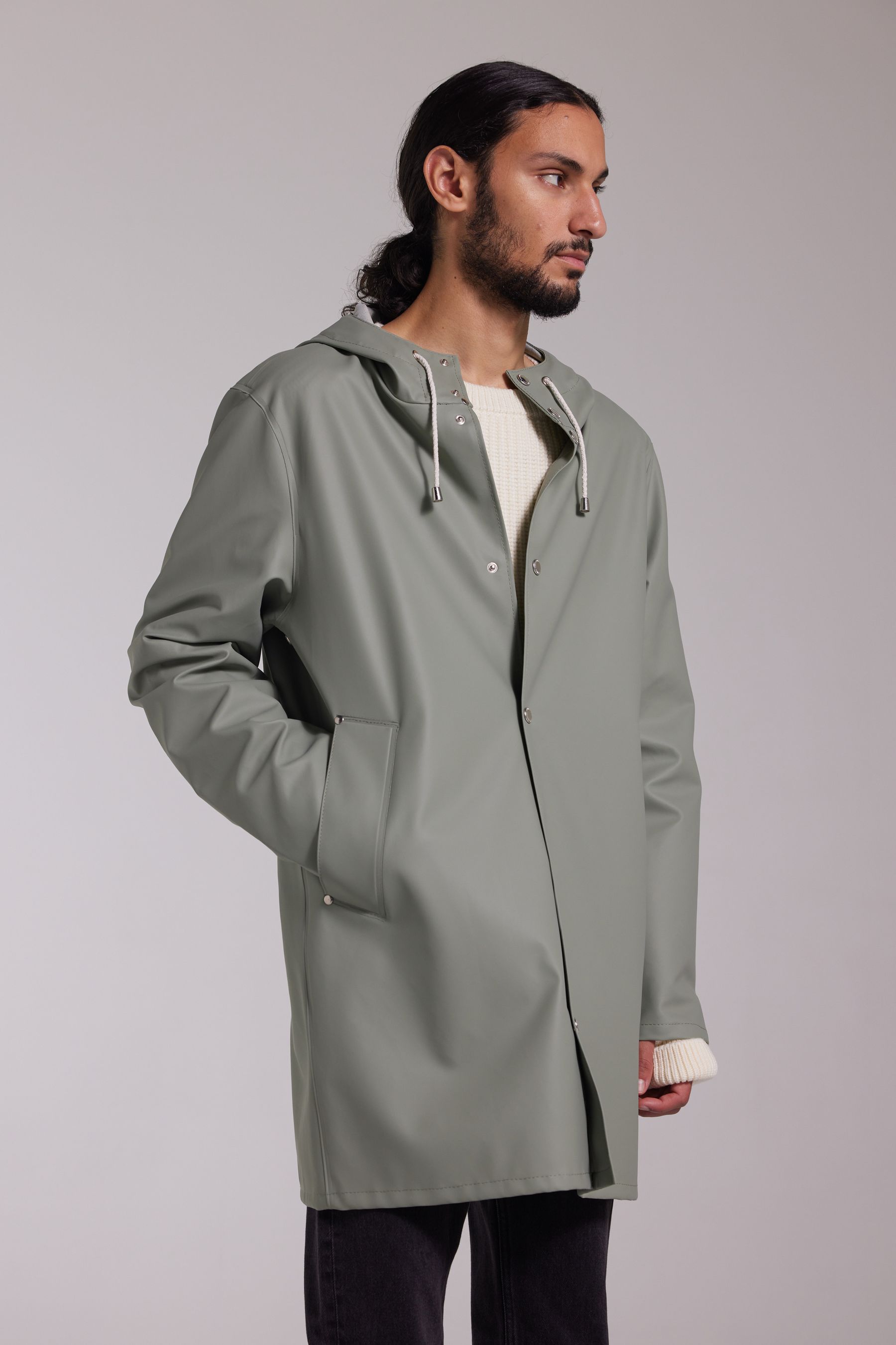 stutterheim stockholm lightweight raincoat khaki green men jackets raincoats