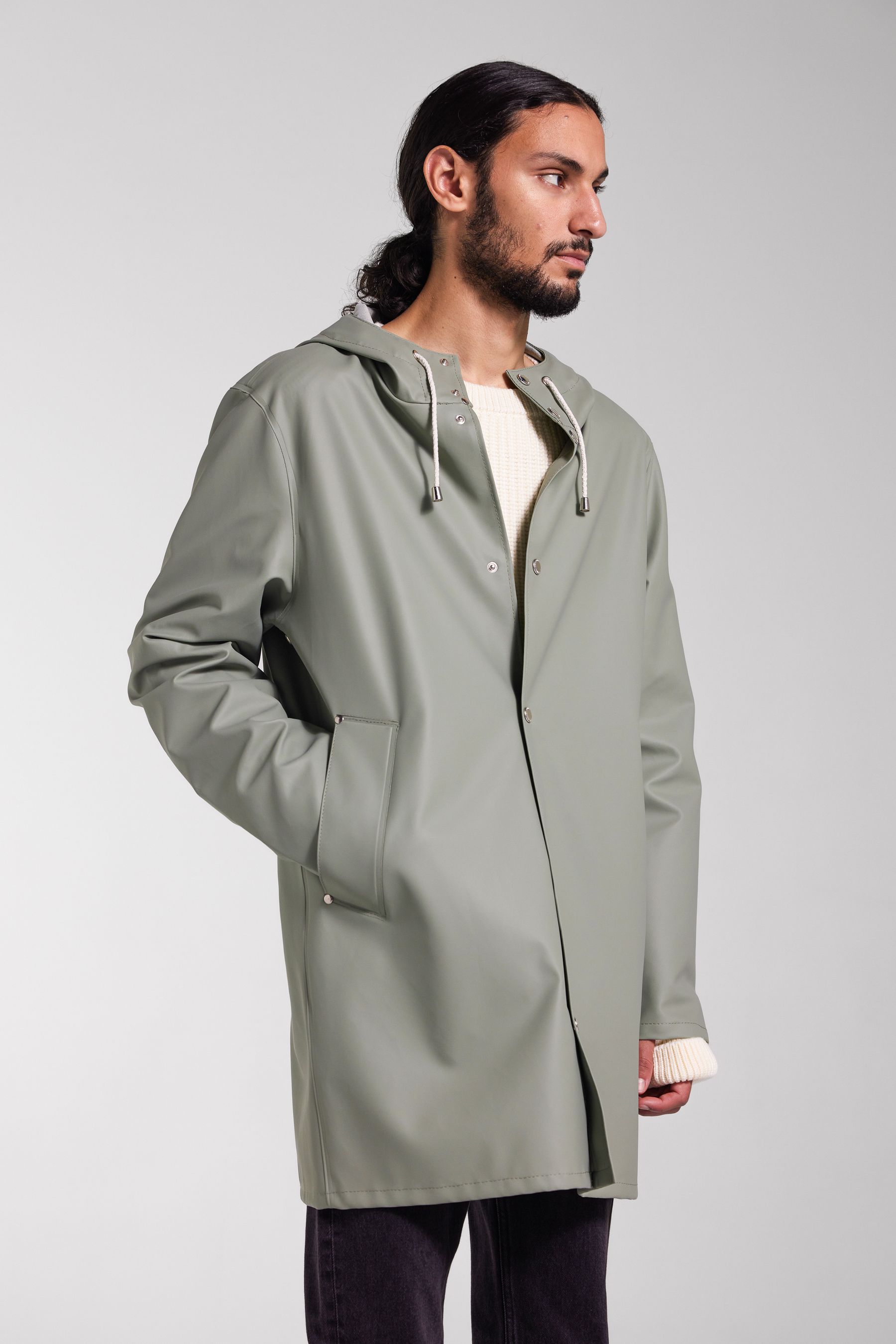 stutterheim stockholm lightweight raincoat khaki green men jackets raincoats