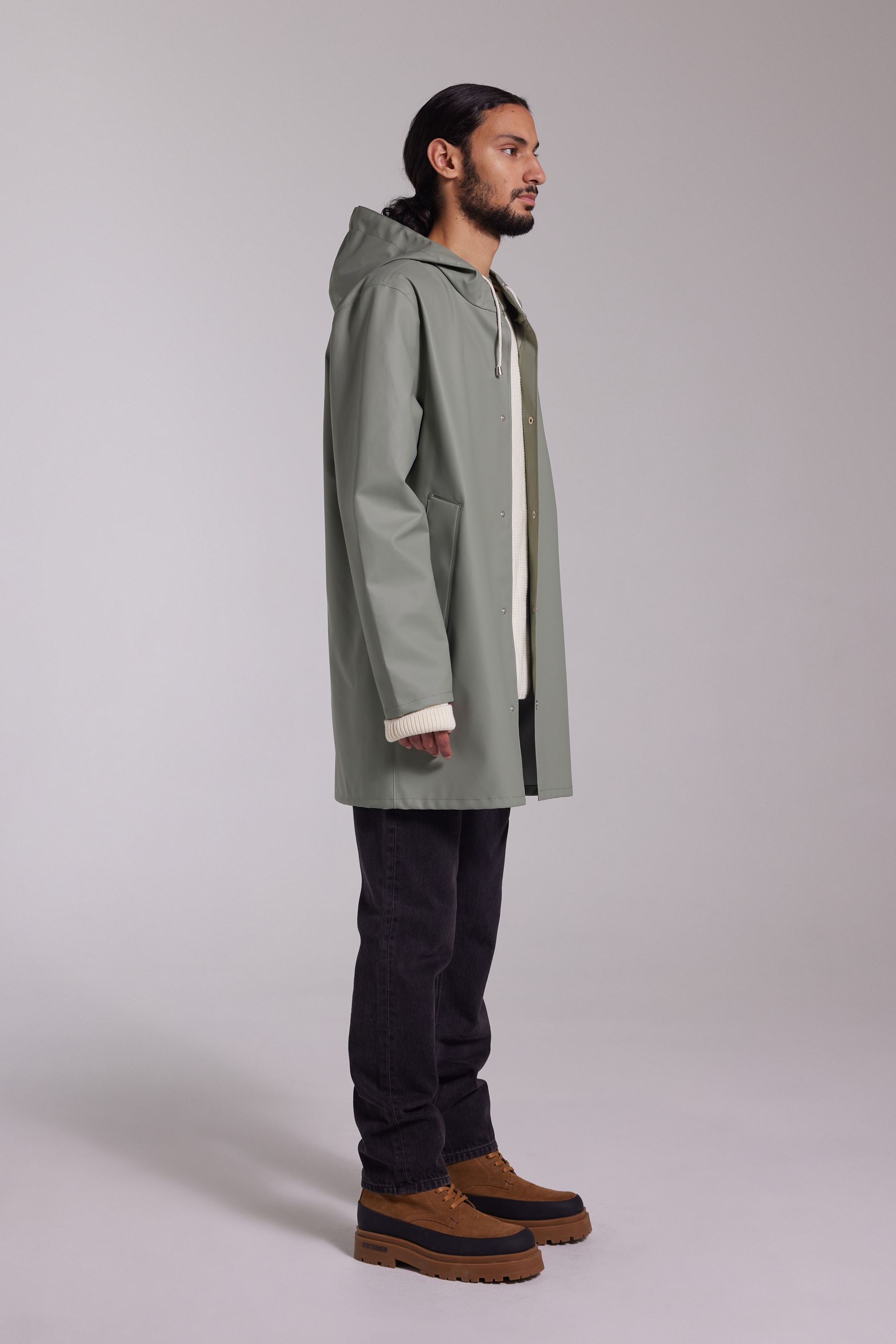 stutterheim stockholm lightweight raincoat khaki green men jackets raincoats