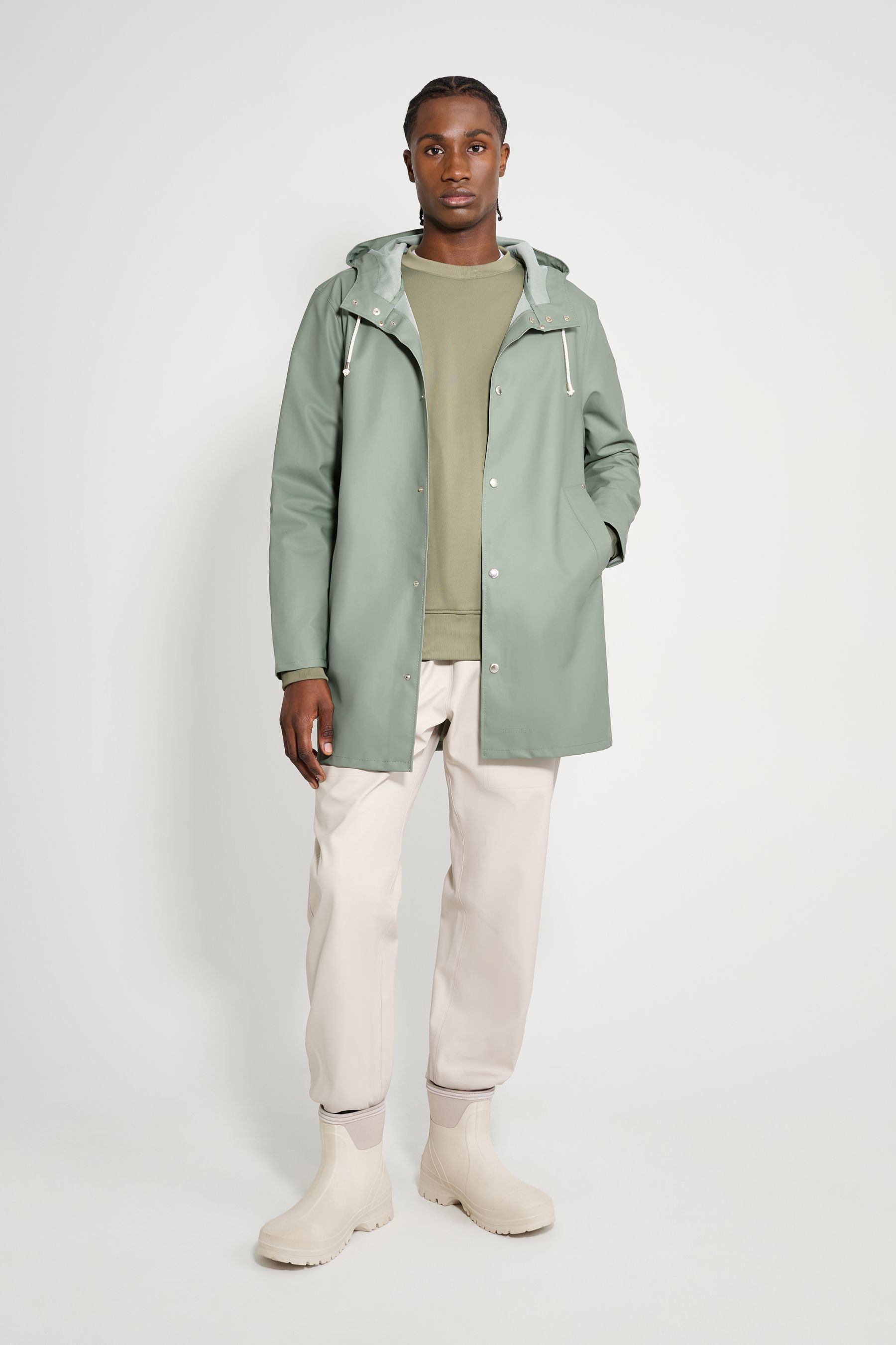 stutterheim stockholm lightweight raincoat khaki green men jackets raincoats
