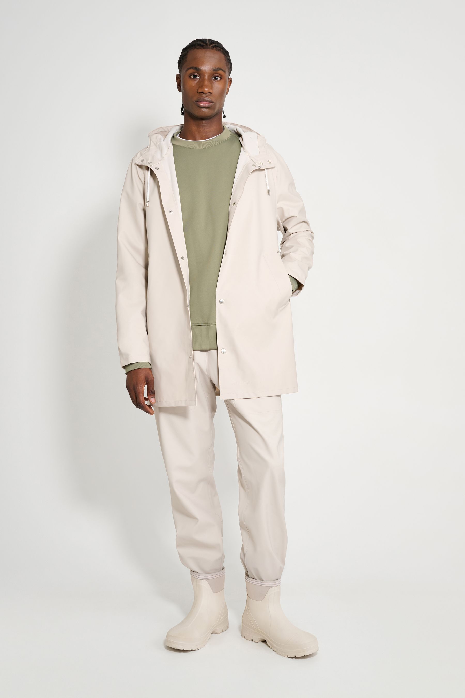 stutterheim stockholm lightweight raincoat light sand men jackets raincoats