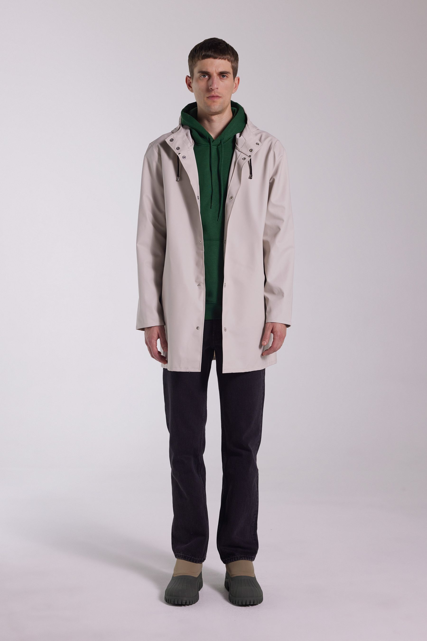 stutterheim stockholm lightweight raincoat light sand men jackets raincoats