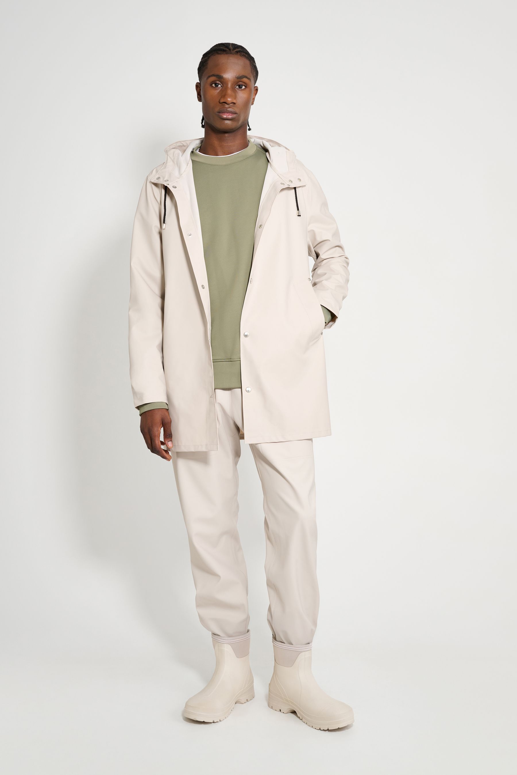 stutterheim stockholm lightweight raincoat light sand men jackets raincoats