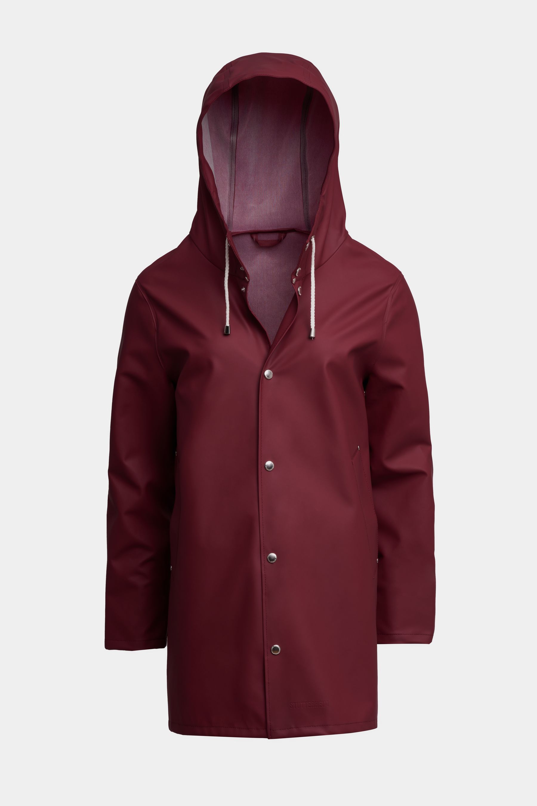 stutterheim stockholm lightweight raincoat burgundy men jackets raincoats