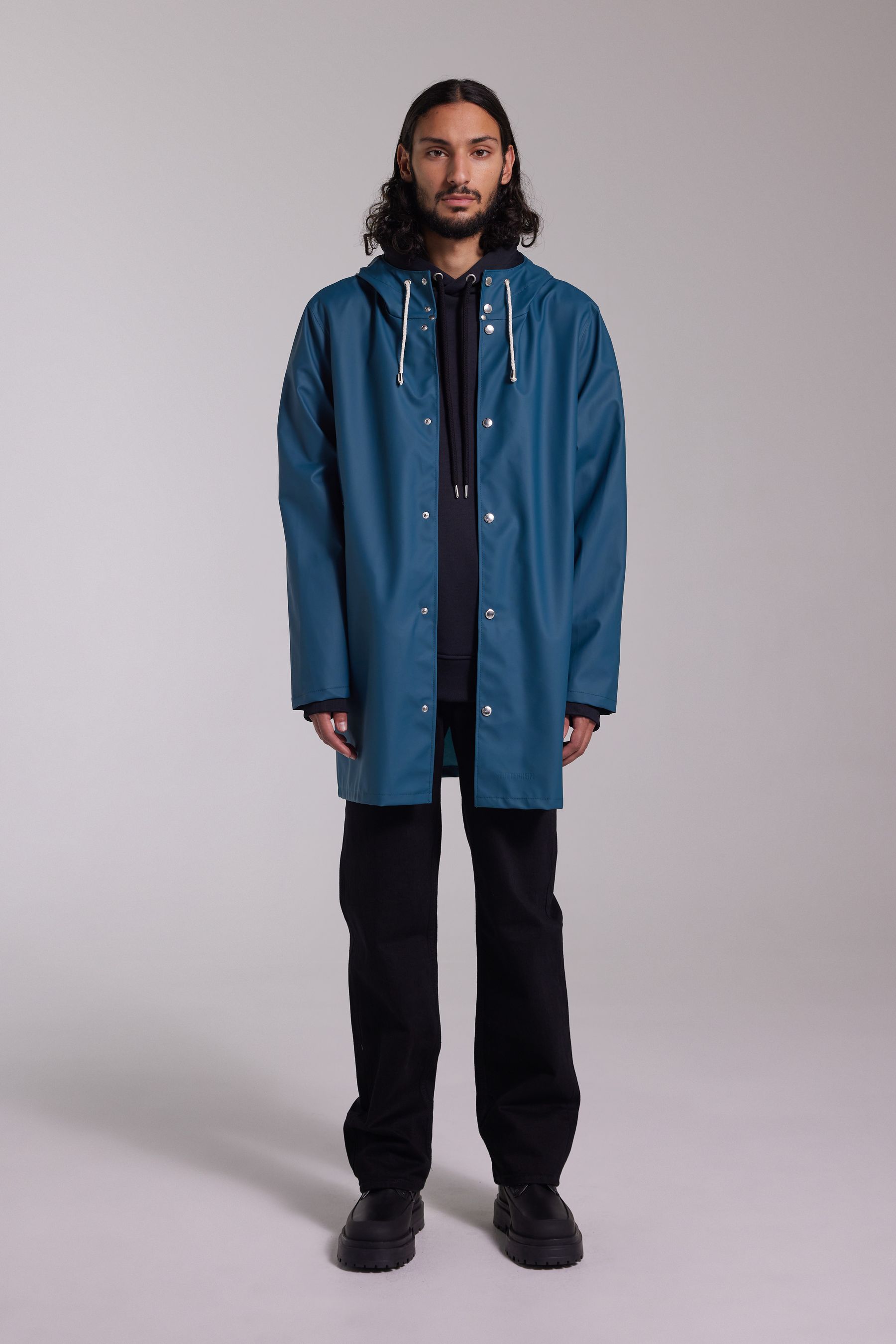 stutterheim stockholm lightweight raincoat petrol blue men jackets raincoats