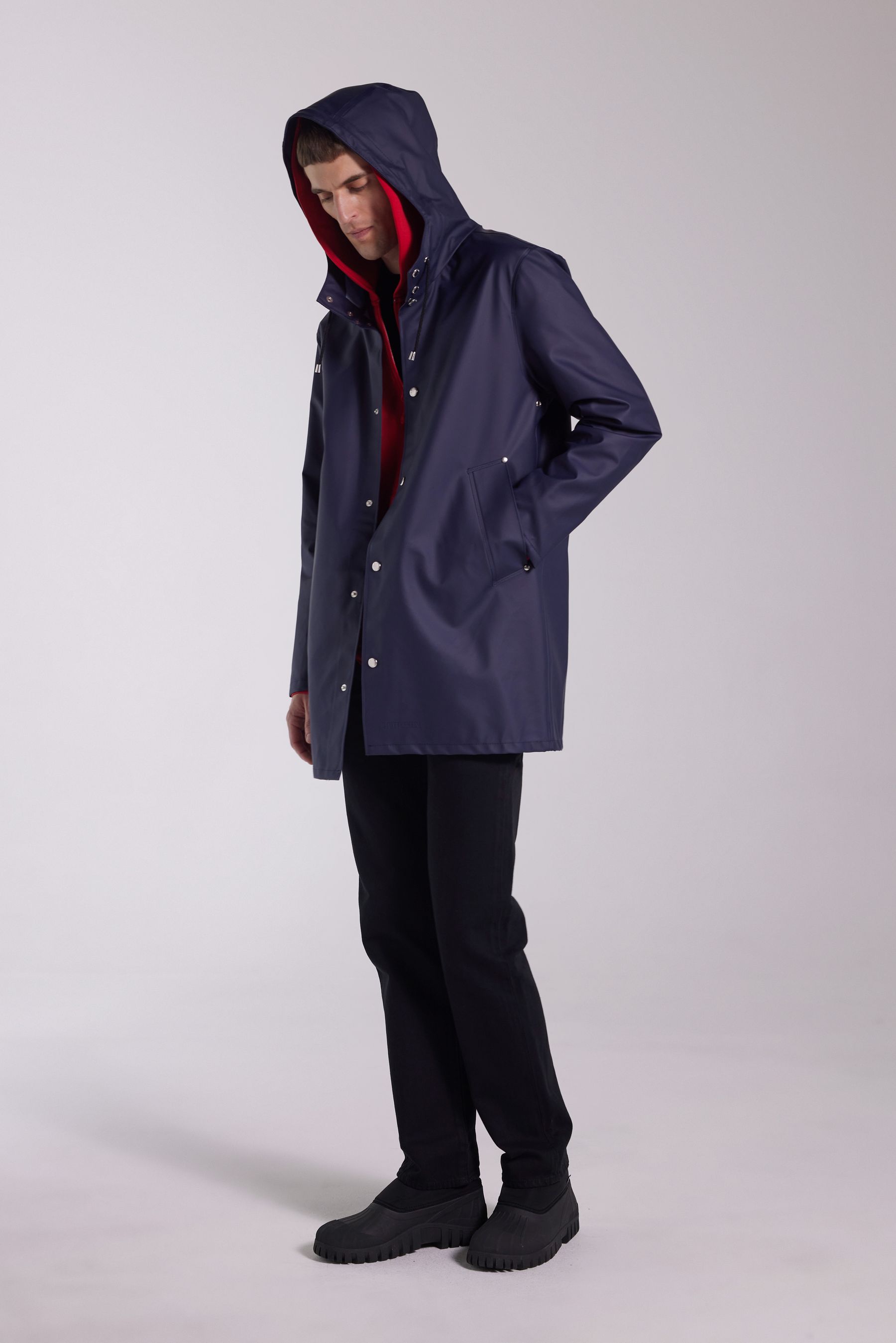 stutterheim stockholm lightweight raincoat navy men jackets raincoats