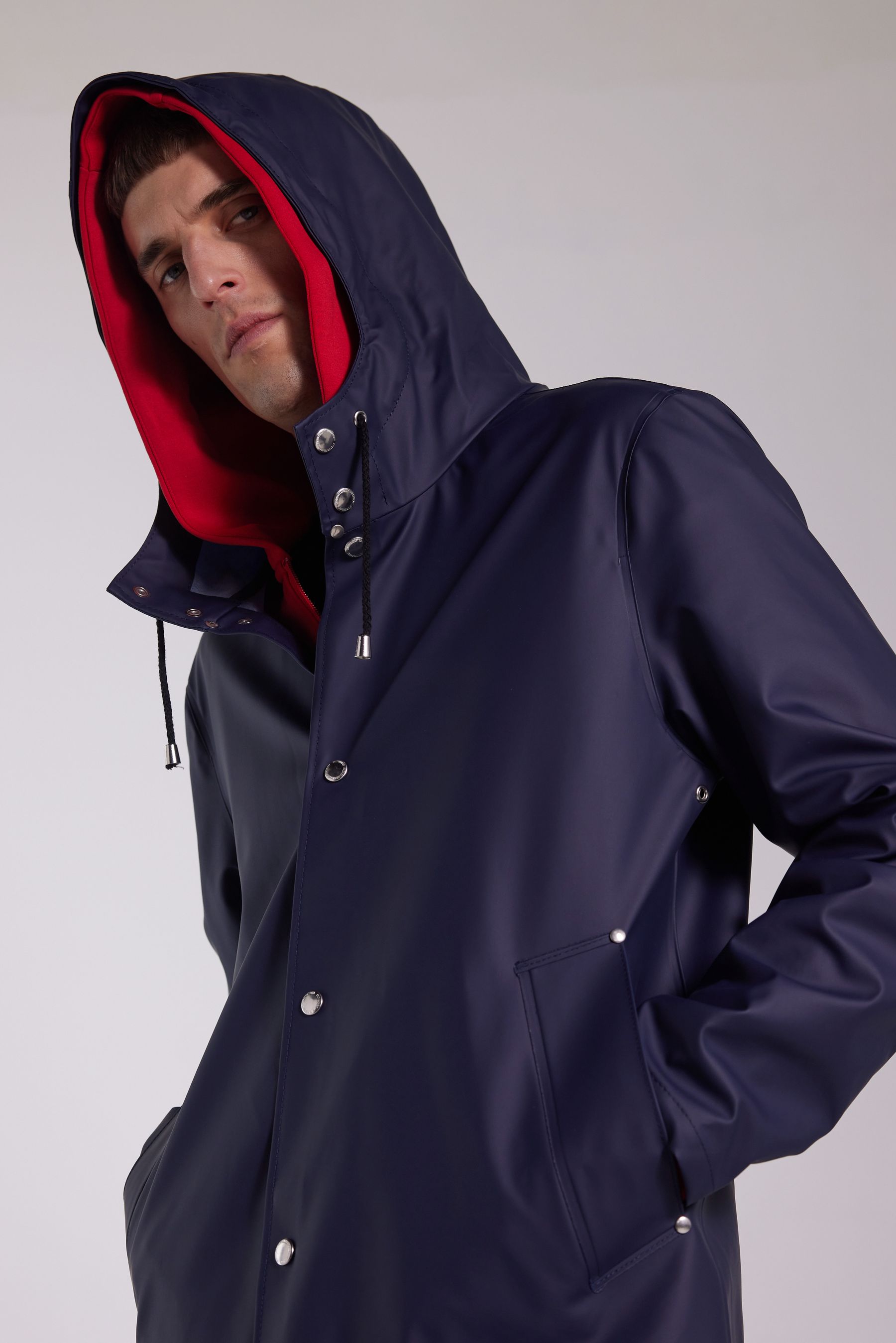 stutterheim stockholm lightweight raincoat navy men jackets raincoats