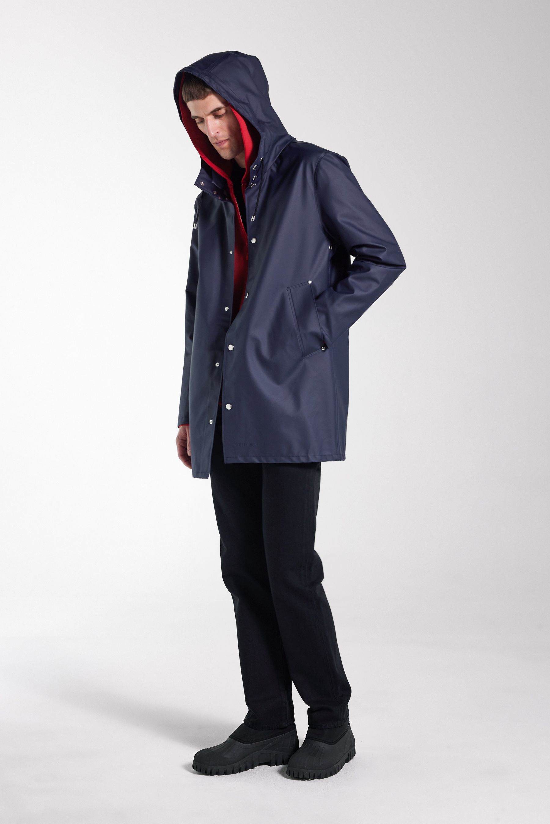 stutterheim stockholm lightweight raincoat navy men jackets raincoats