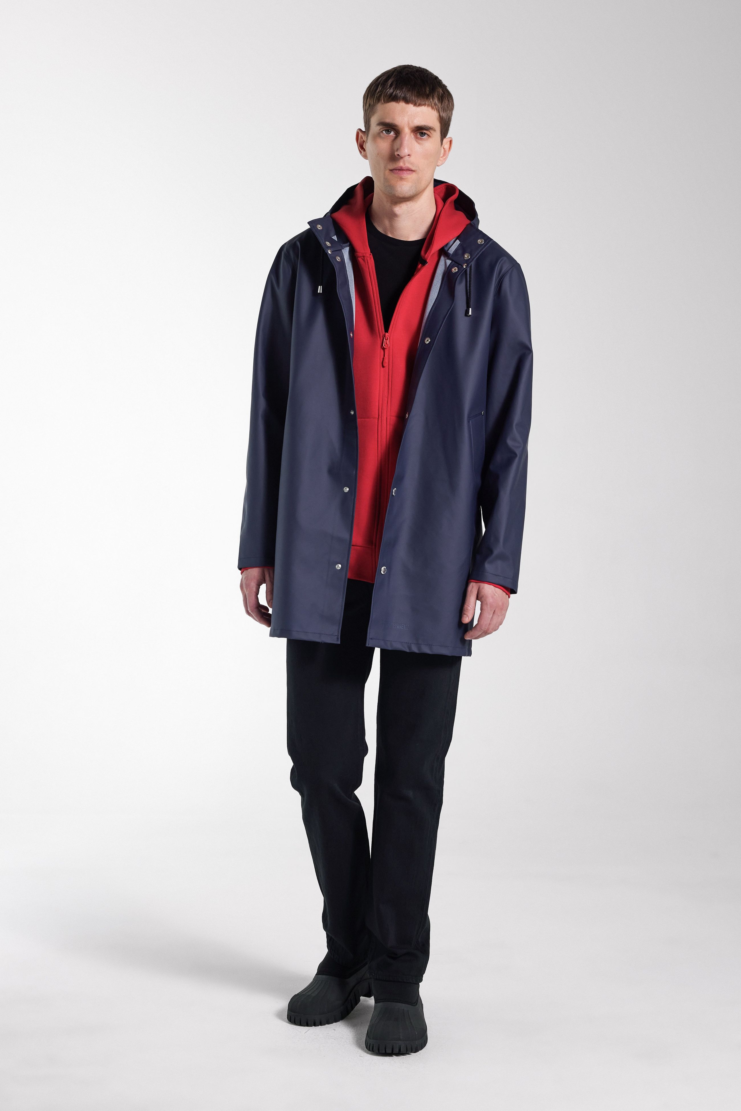 stutterheim stockholm lightweight raincoat navy men jackets raincoats