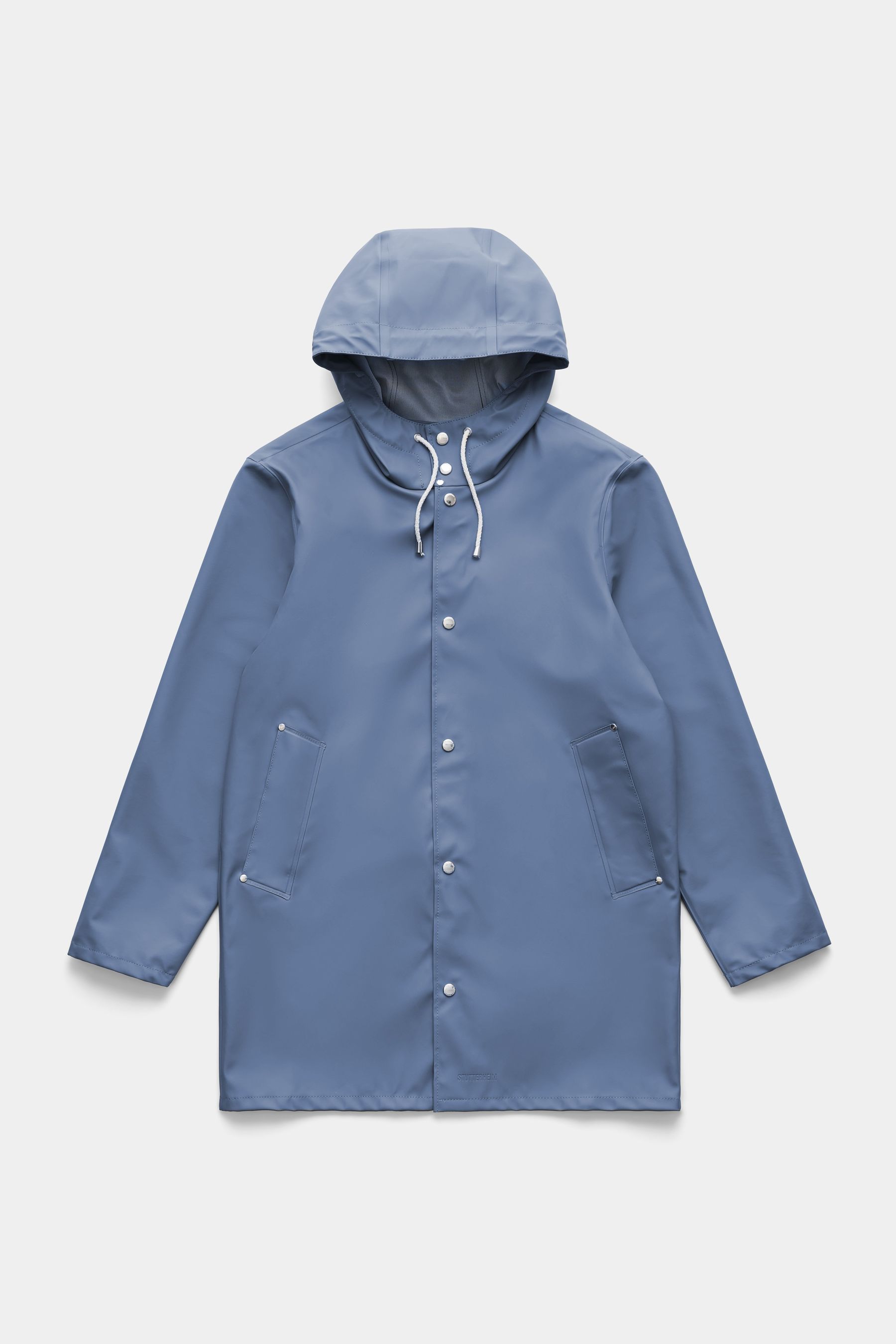 stutterheim stockholm lightweight raincoat ash blue women jackets raincoats