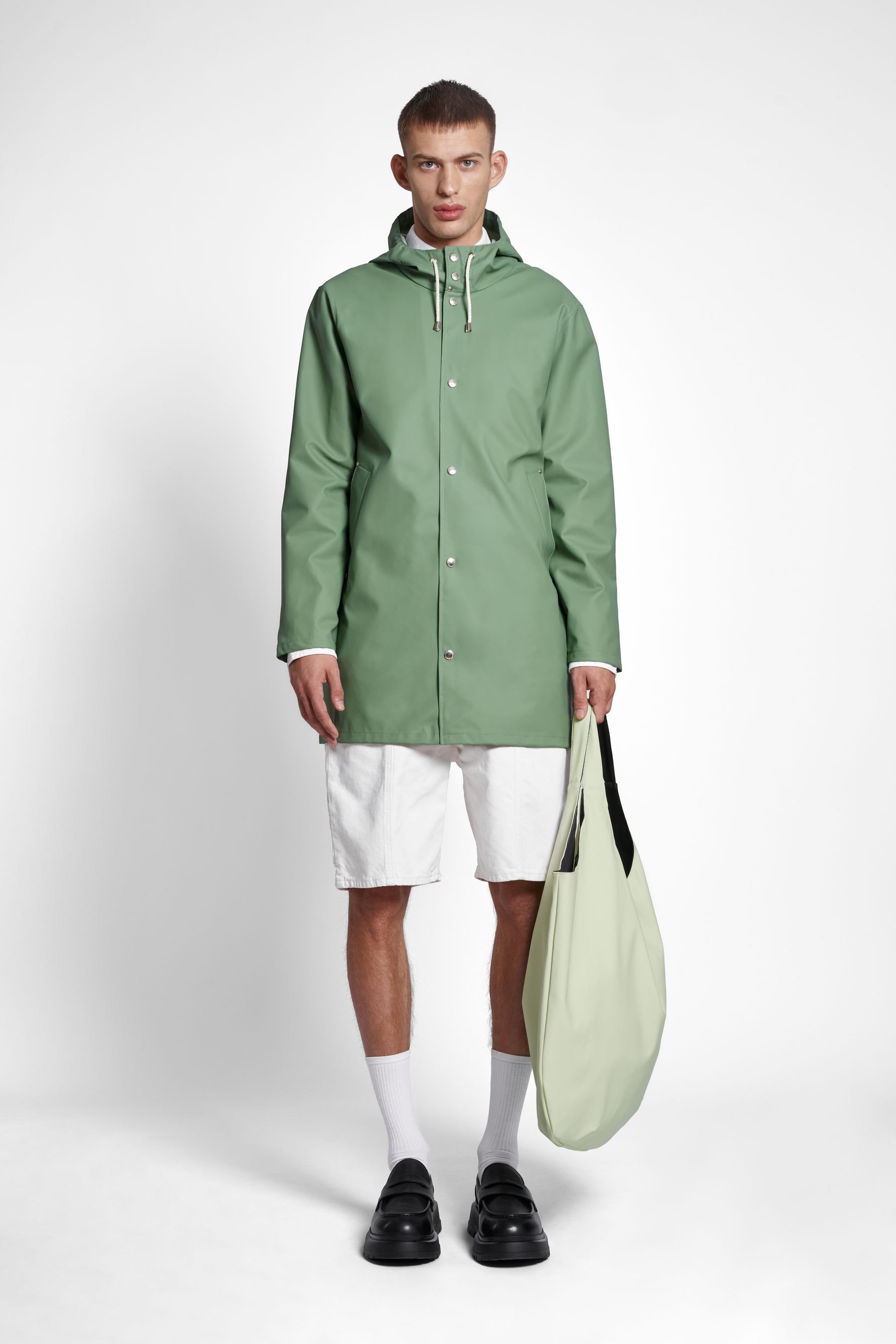 stutterheim stockholm lightweight raincoat loden green women jackets raincoats