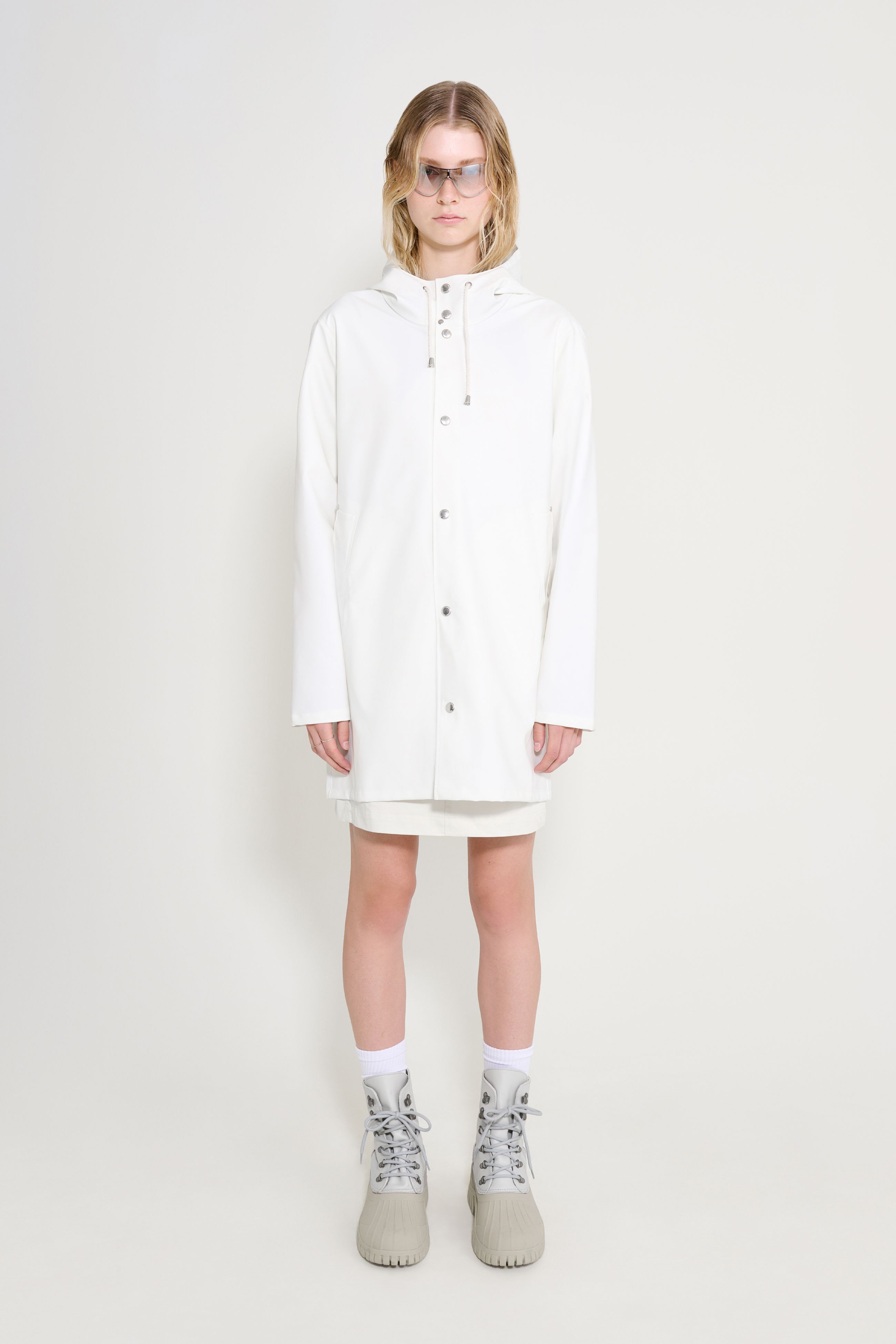 stutterheim stockholm lightweight raincoat white women jackets raincoats