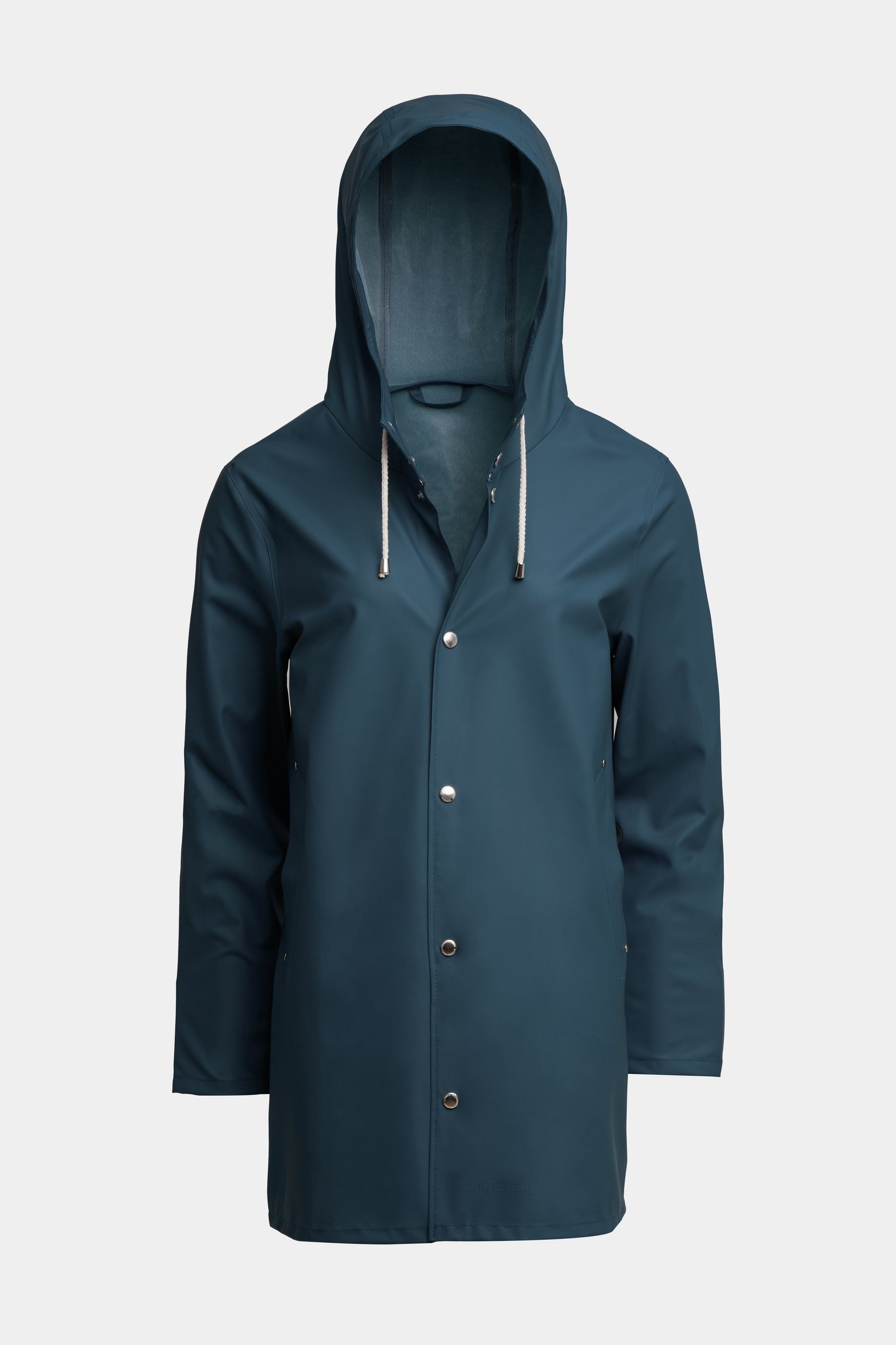 stutterheim stockholm lightweight raincoat petrol blue women jackets raincoats