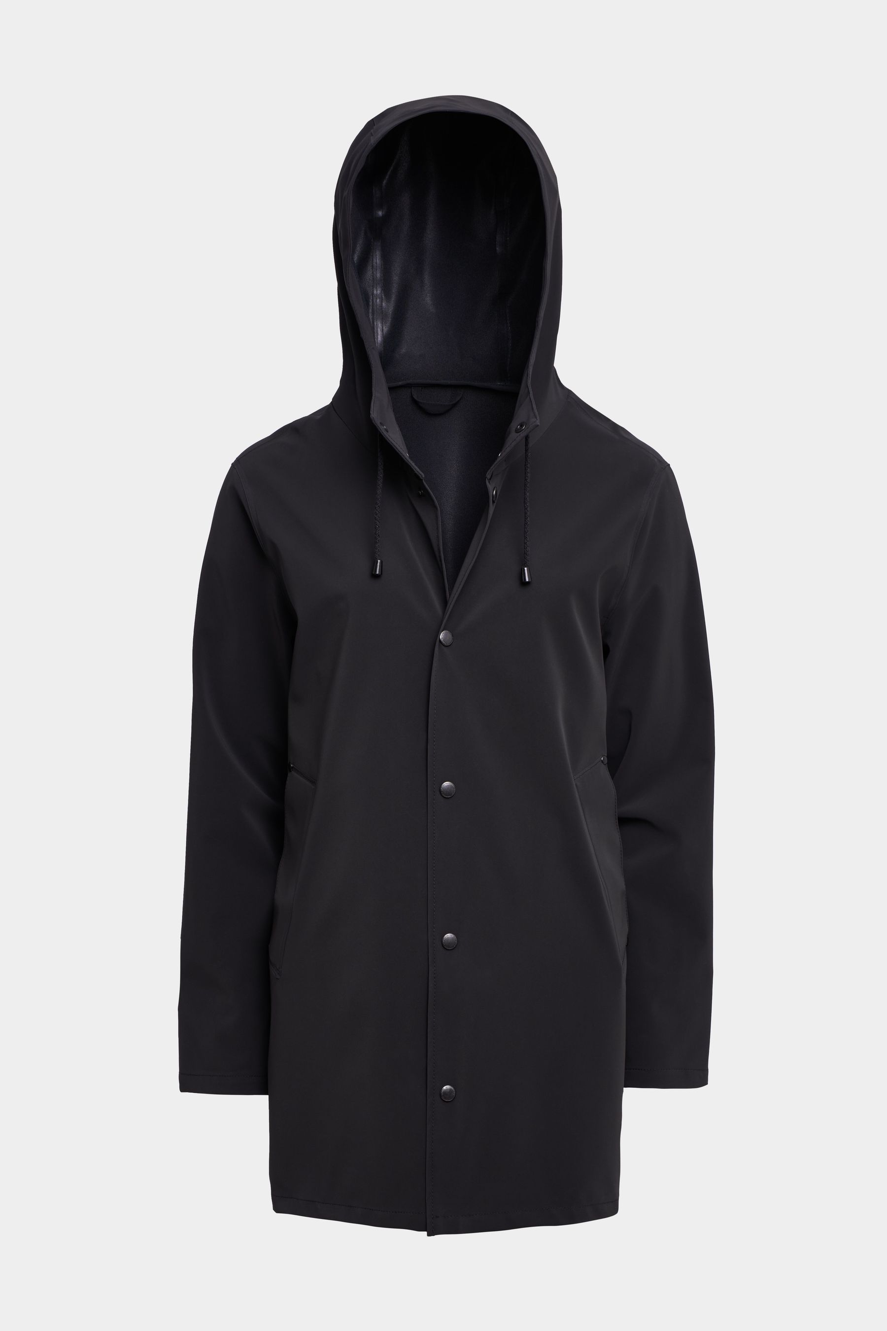 stutterheim stockholm lightweight matte raincoat black men jackets raincoats