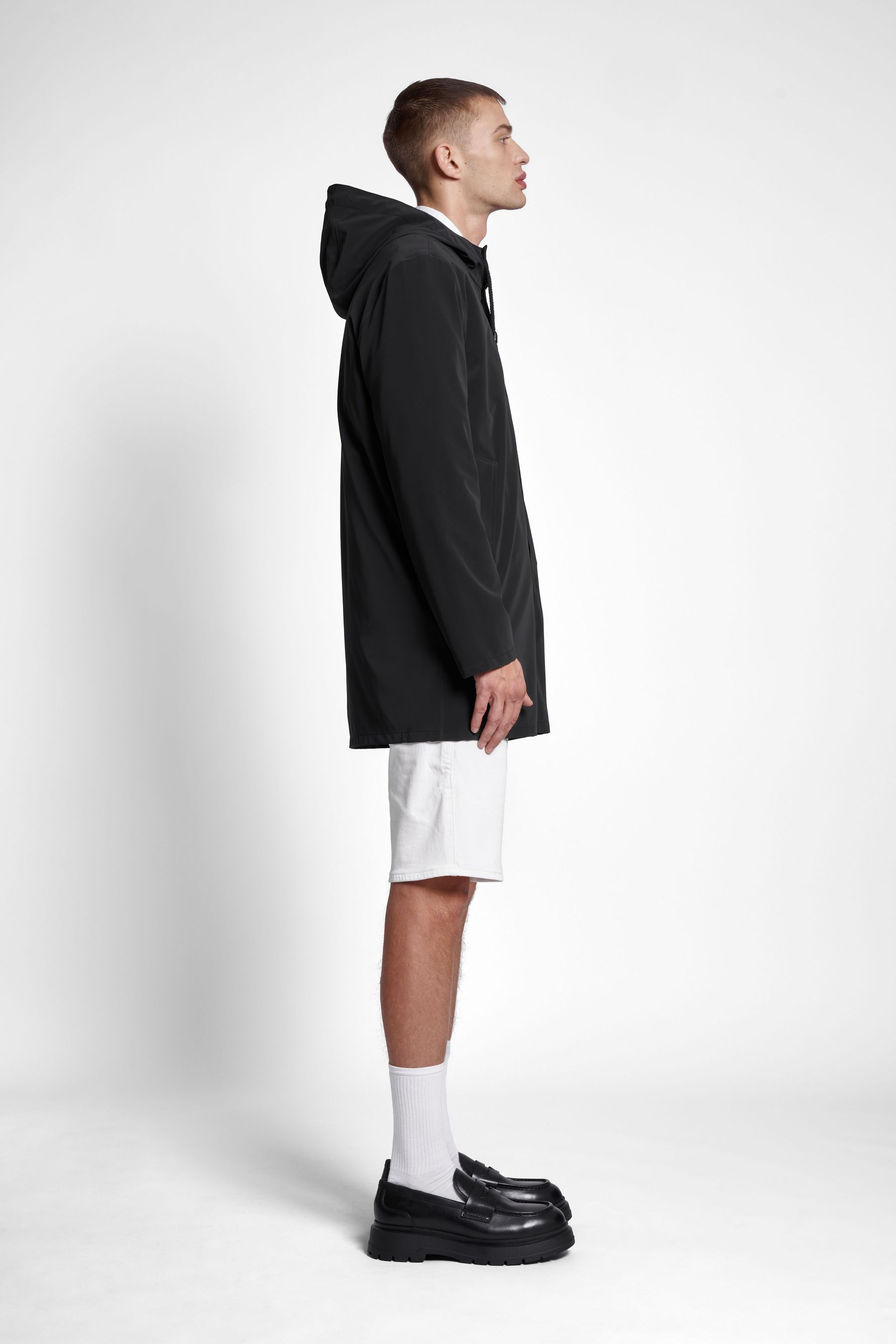 stutterheim stockholm lightweight matte raincoat black men jackets raincoats