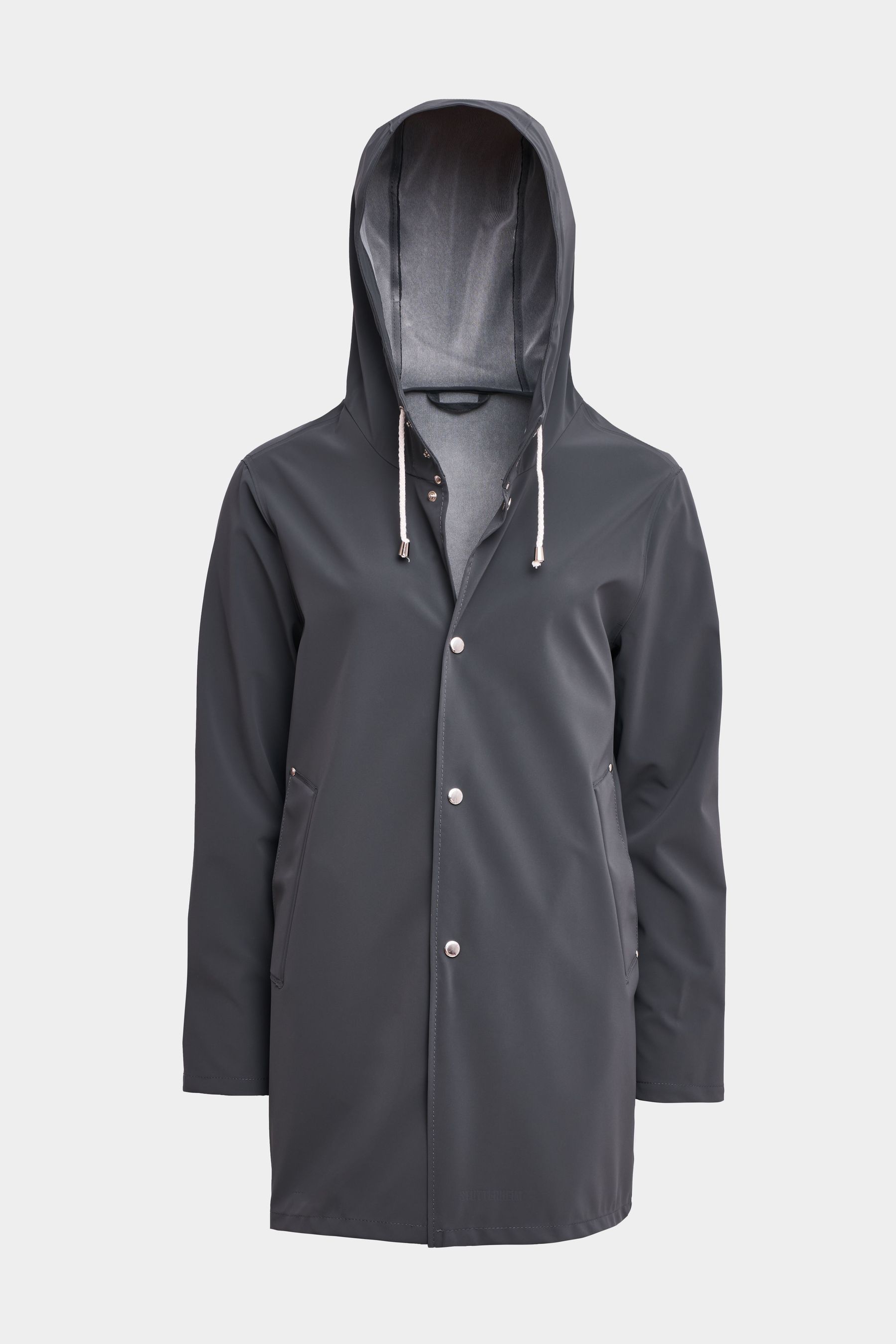 stutterheim stockholm lightweight matte raincoat charcoal men jackets raincoats