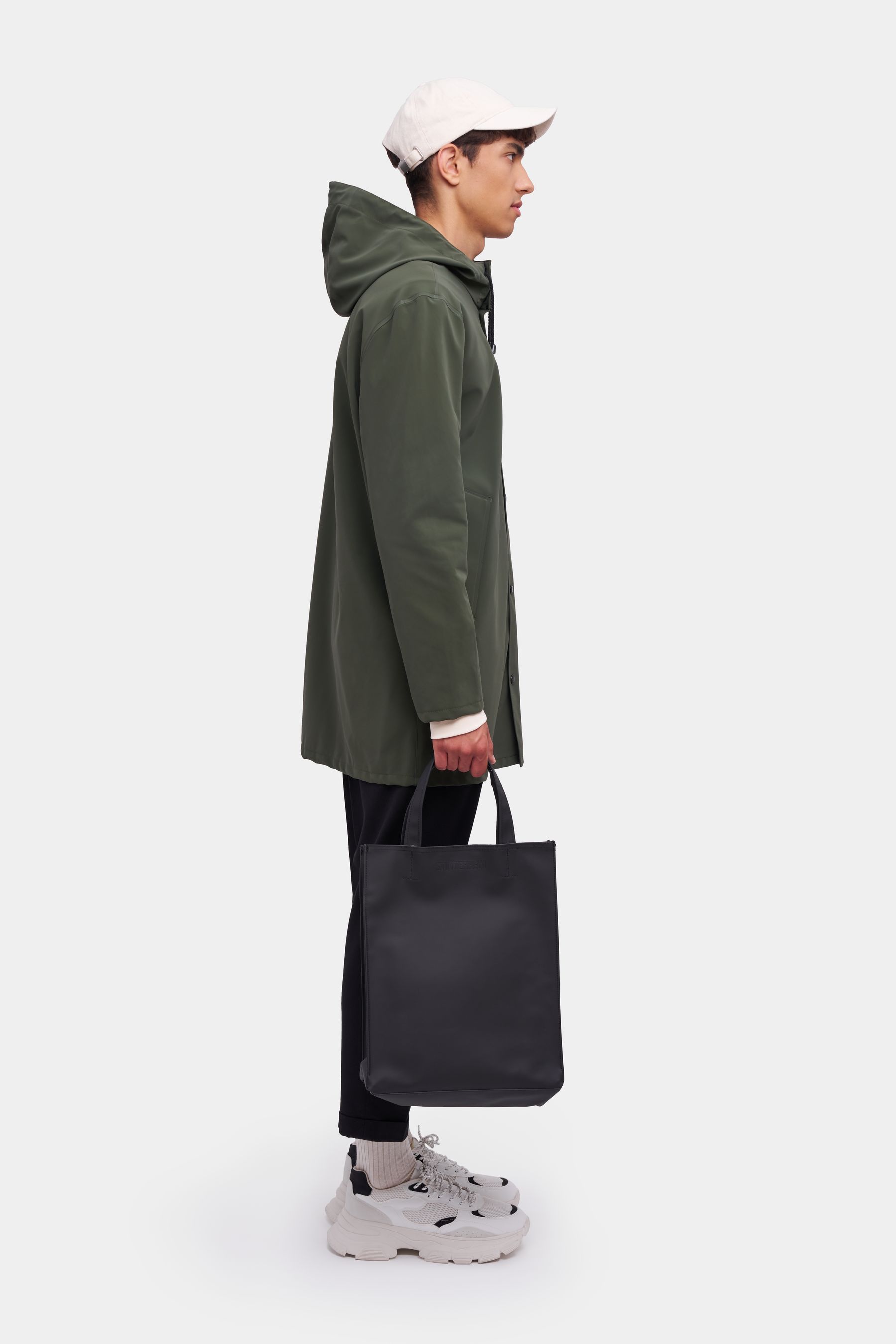 stutterheim stockholm lightweight matte raincoat dark green men jackets raincoats