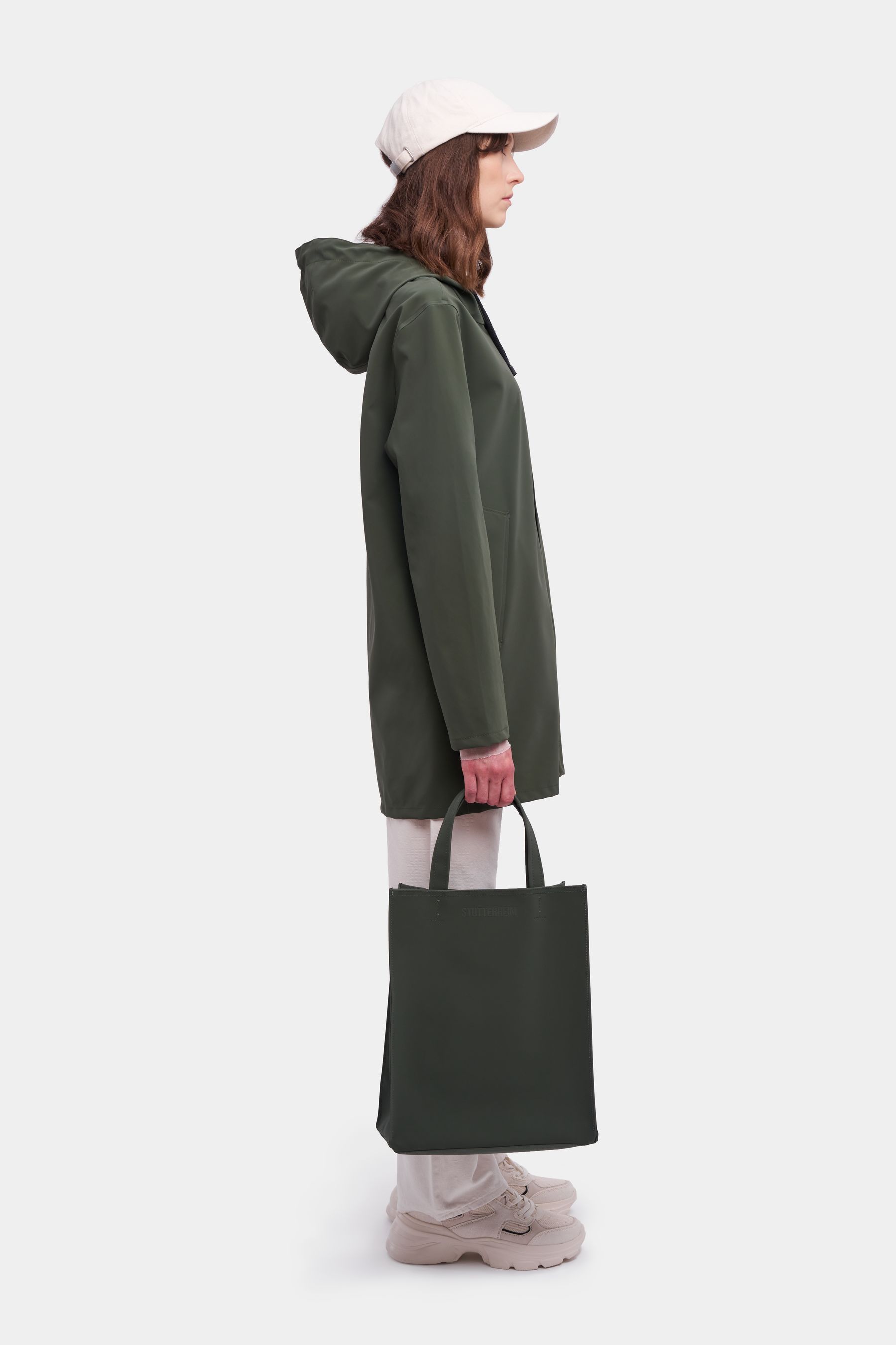 stutterheim stockholm lightweight matte raincoat dark green men jackets raincoats
