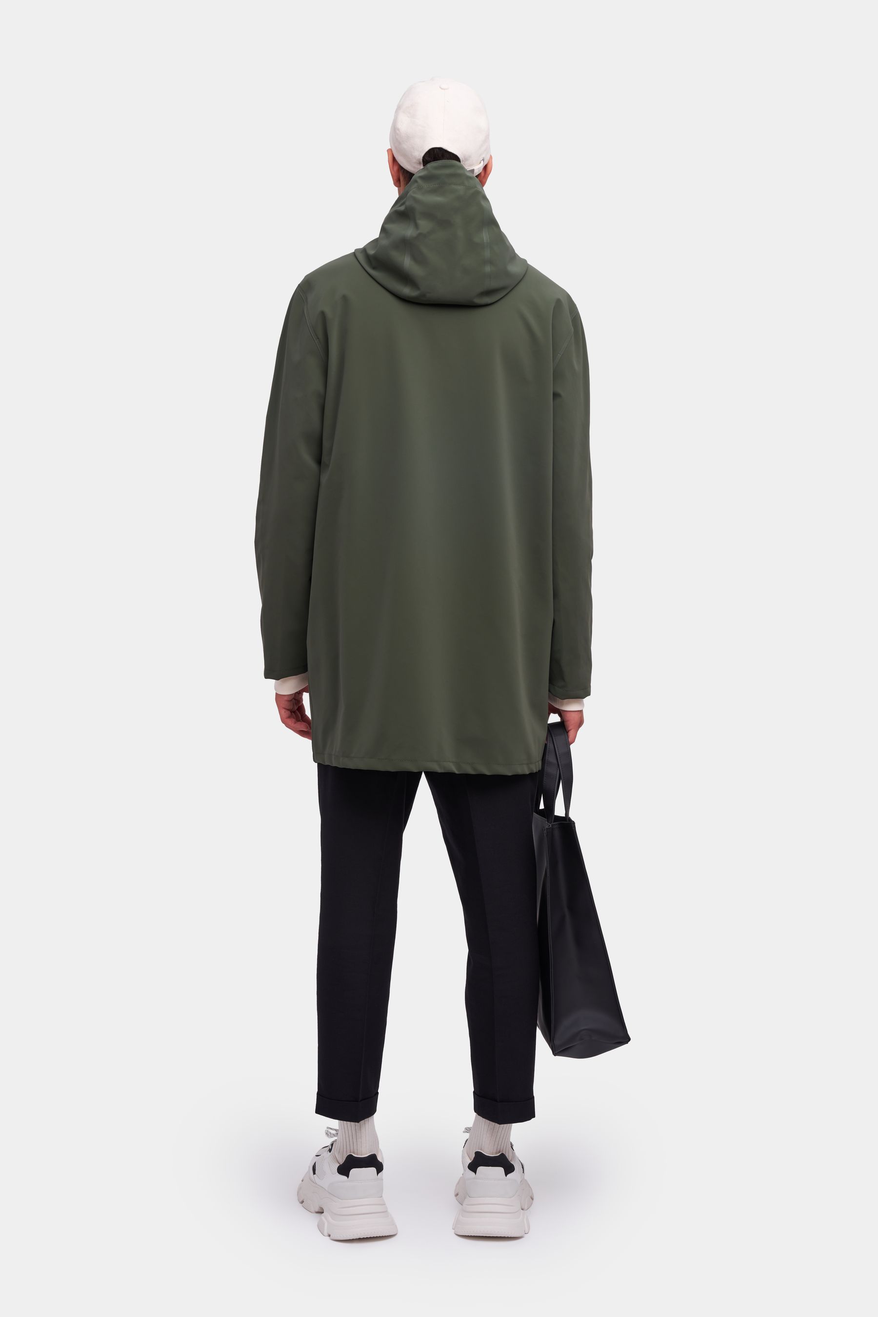 stutterheim stockholm lightweight matte raincoat dark green men jackets raincoats