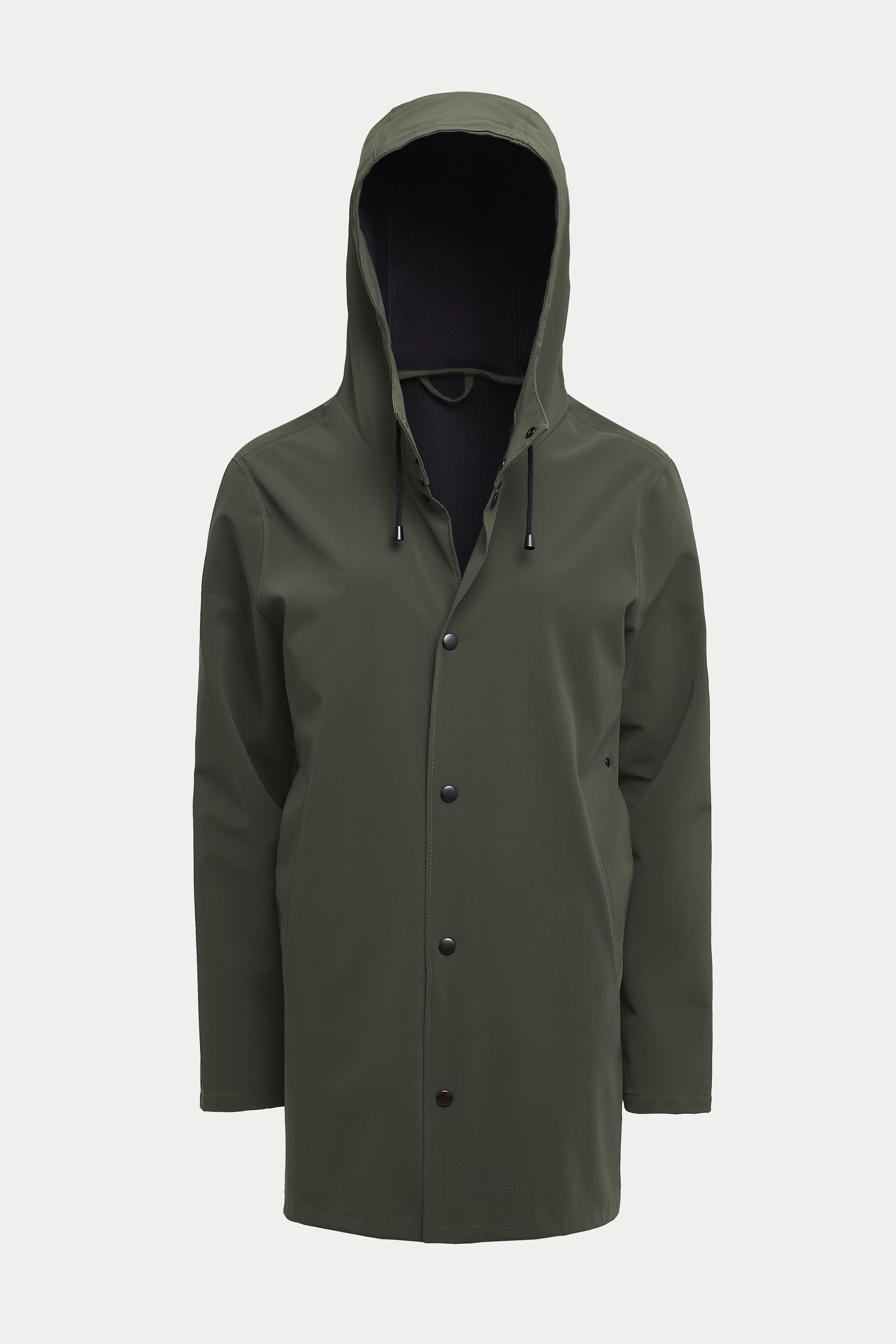 stutterheim stockholm lightweight matte raincoat dark green men jackets raincoats