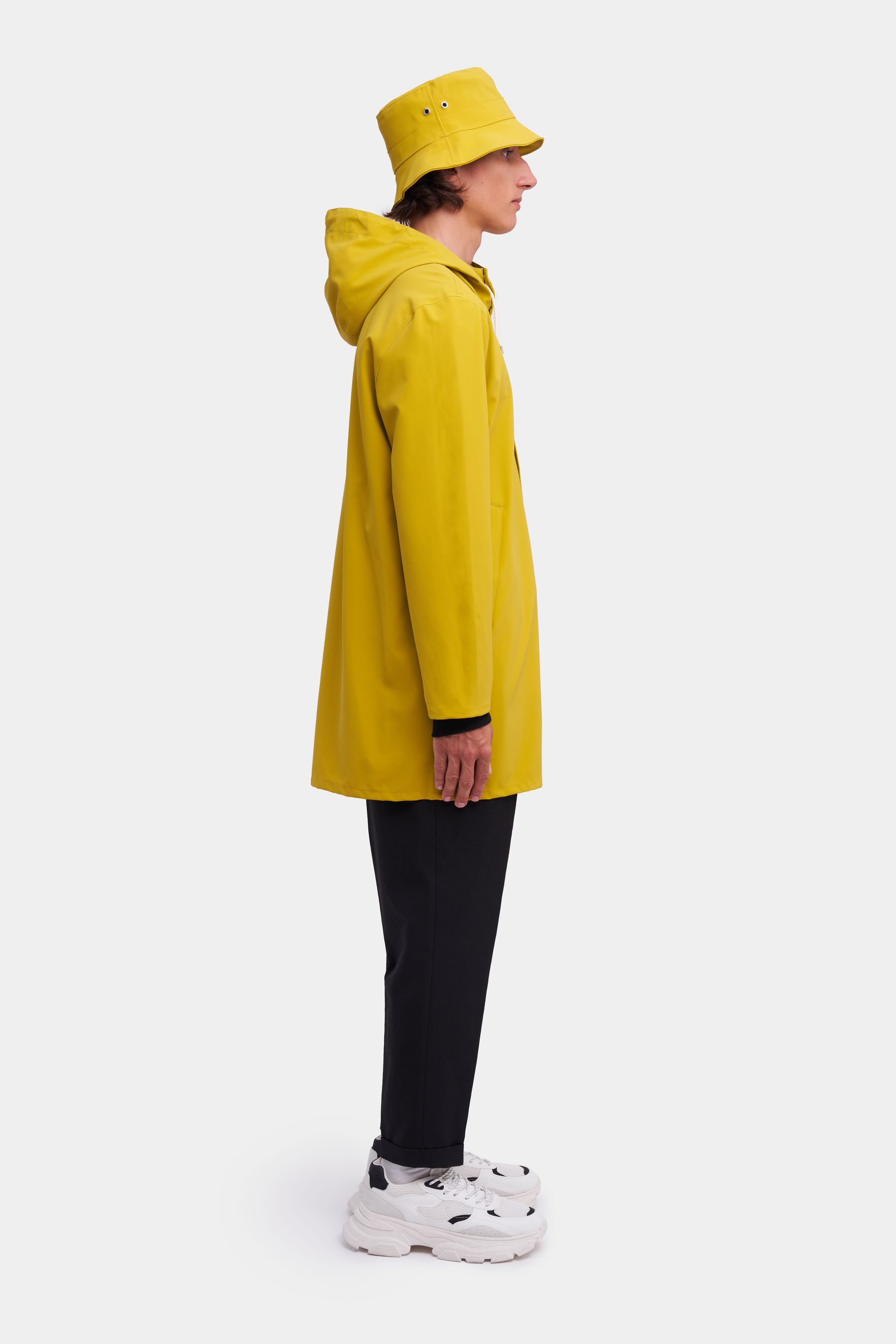 stutterheim stockholm lightweight matte raincoat gold men jackets raincoats