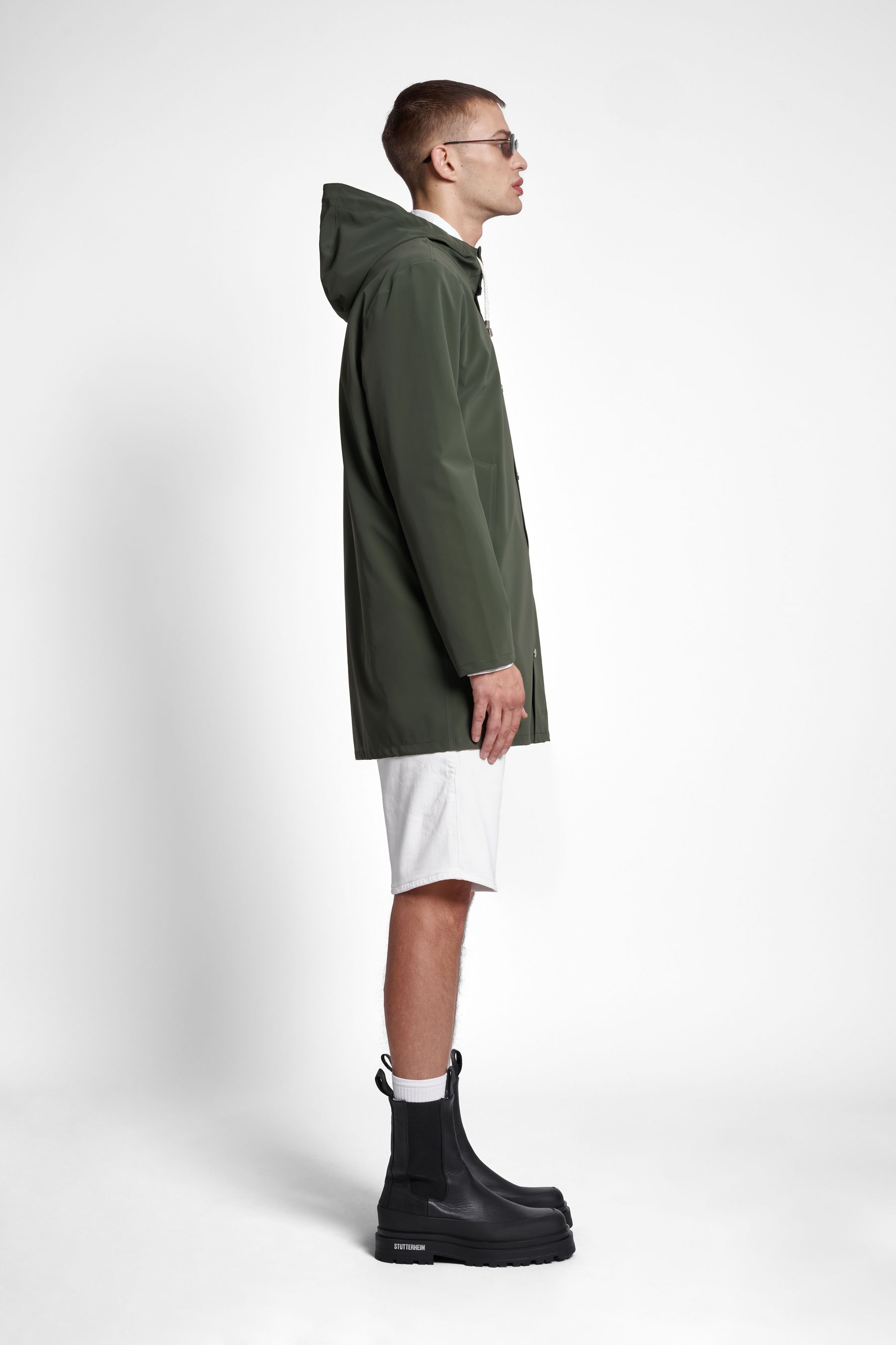 stutterheim stockholm lightweight matte raincoat green men jackets raincoats