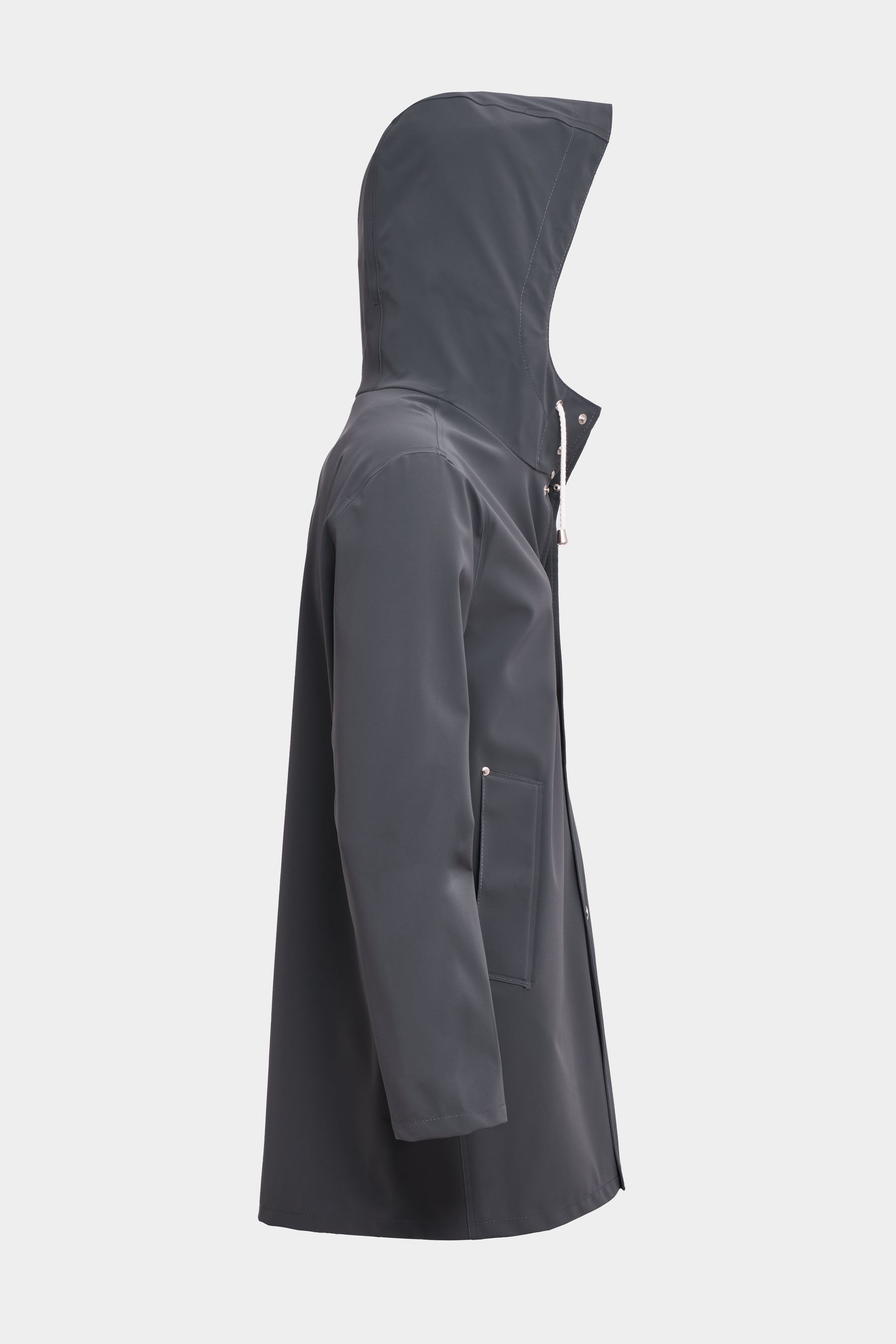 stutterheim stockholm lightweight matte raincoat charcoal women jackets raincoats