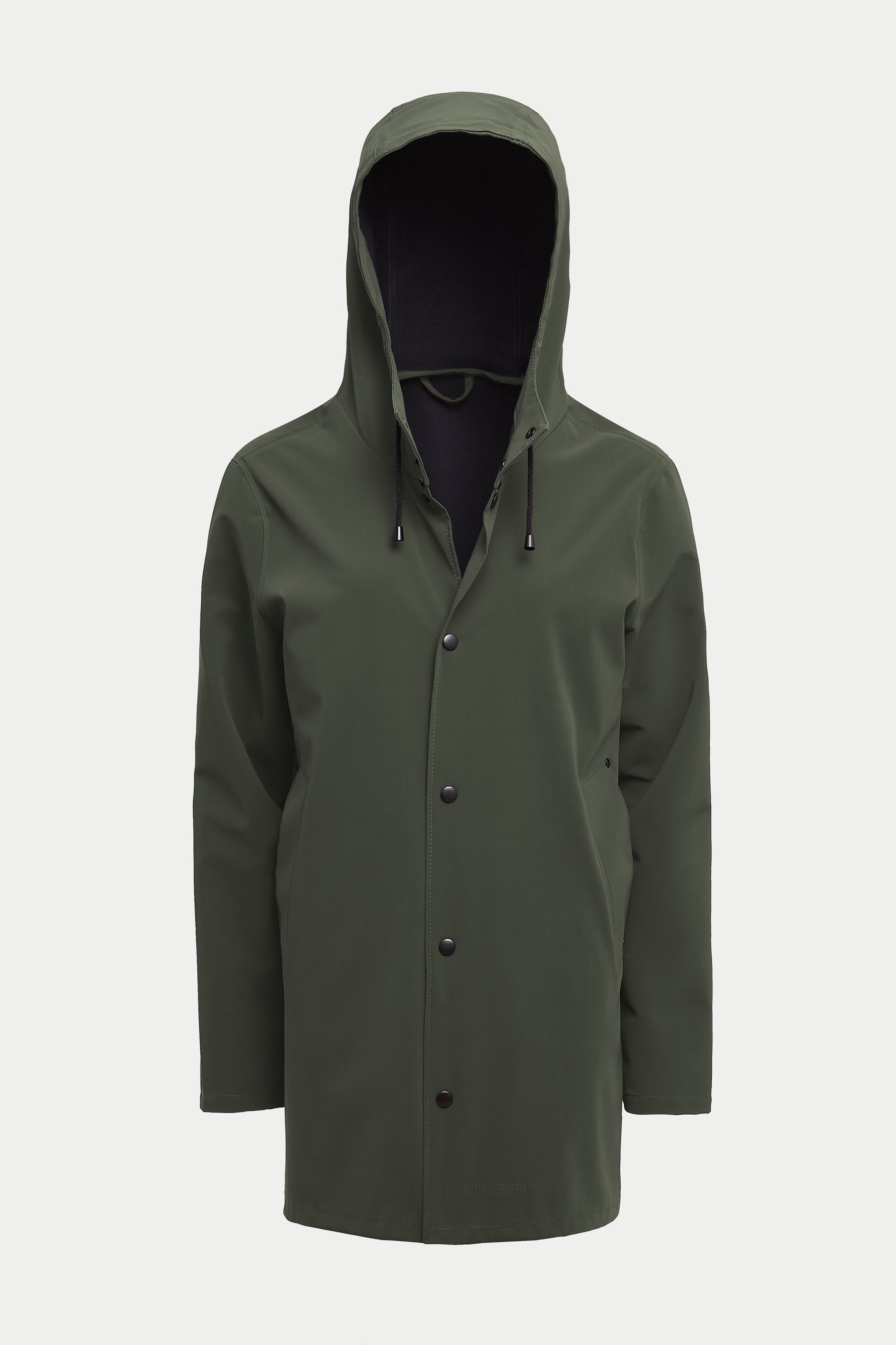 stutterheim stockholm lightweight matte raincoat dark green women jackets raincoats