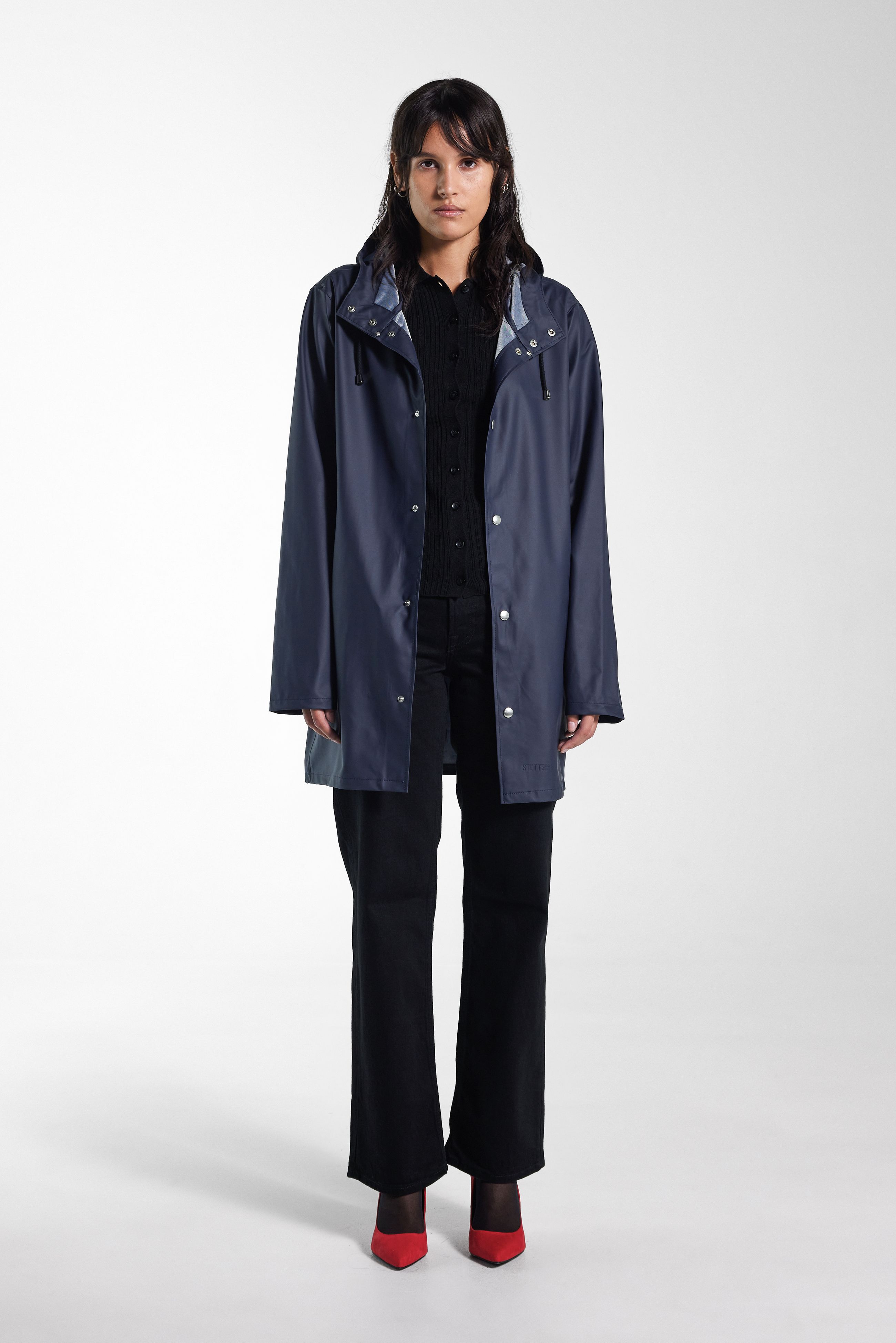 stutterheim stockholm lightweight raincoat navy women jackets raincoats