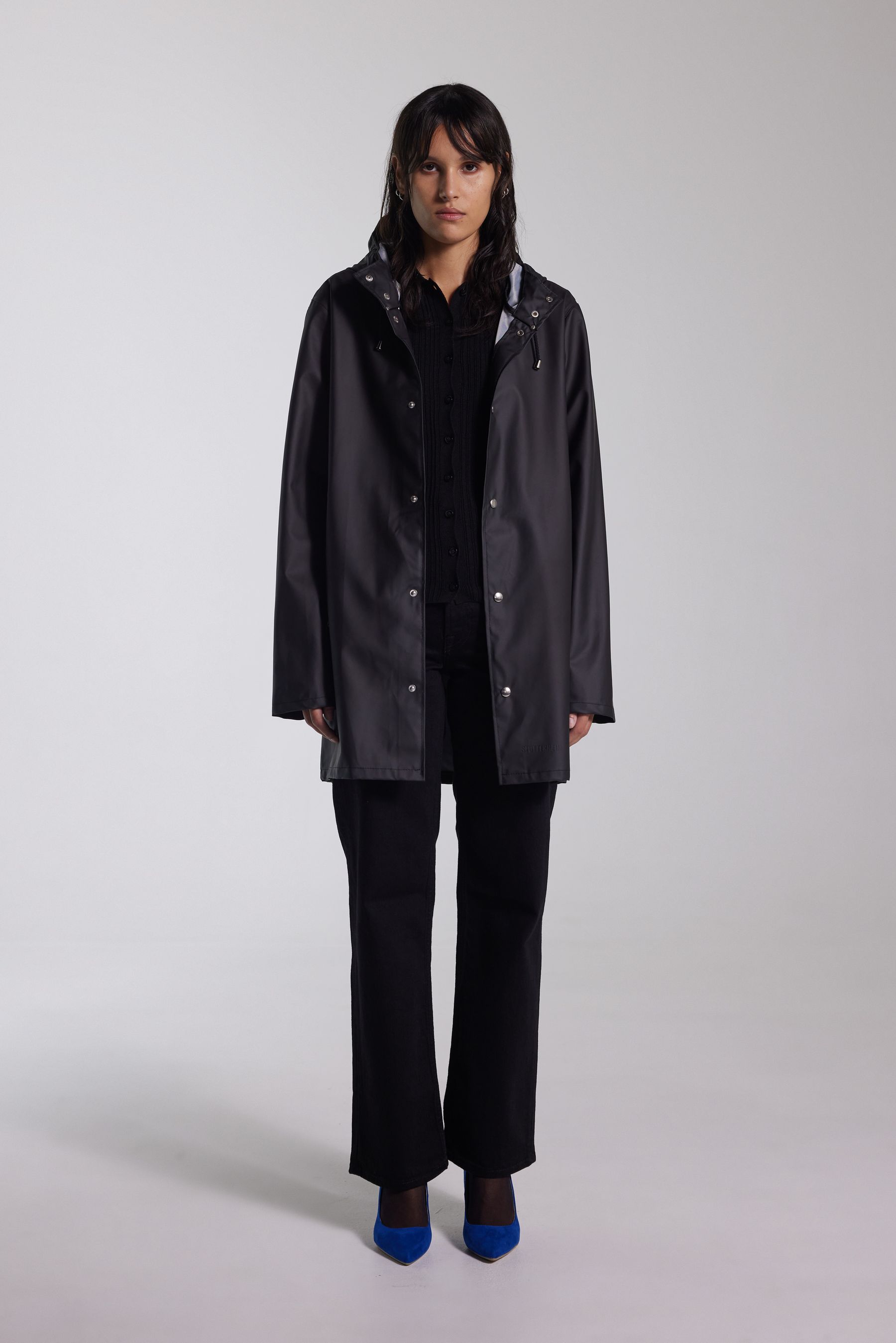 stutterheim stockholm lightweight raincoat black women jackets raincoats